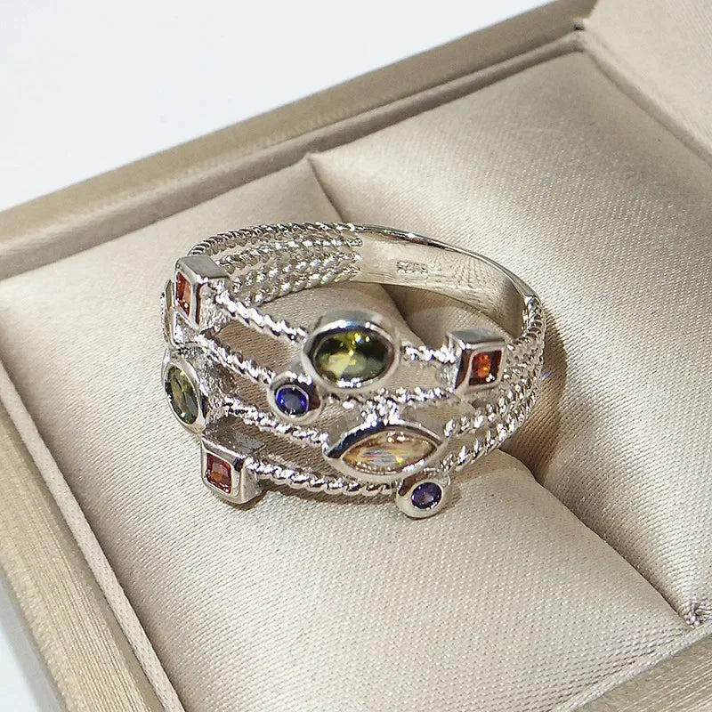 Y2K Gemstone Silver Ring