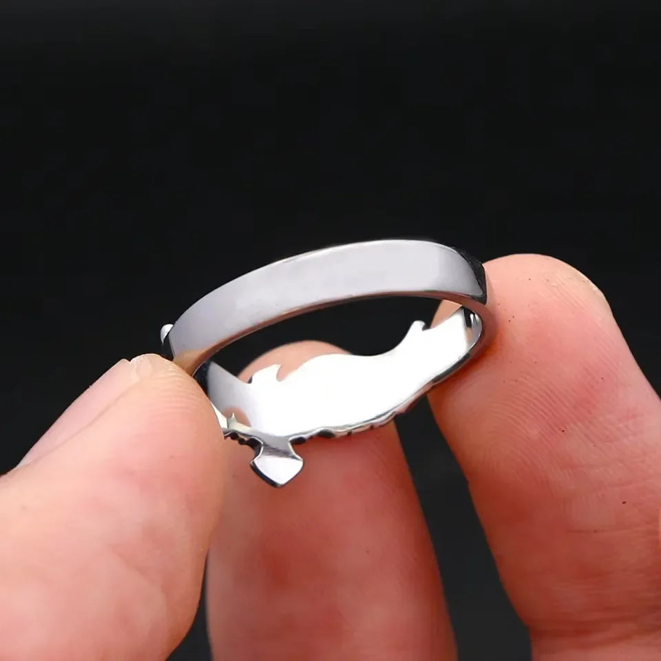 Y2K Silver Eagle Ring