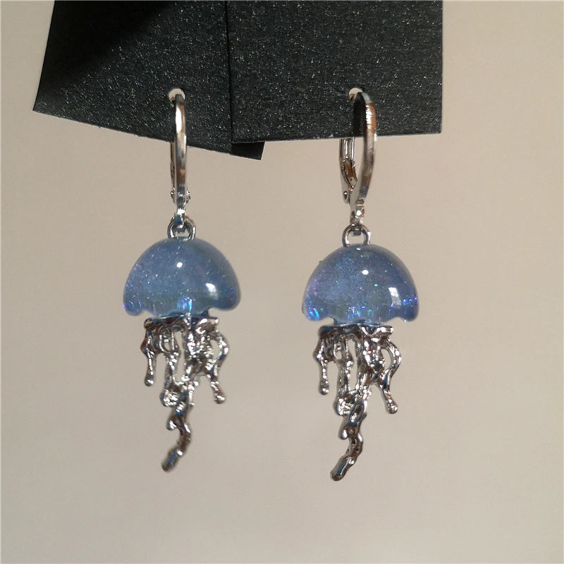 Cute Blue Jellyfish 2000s Earrings