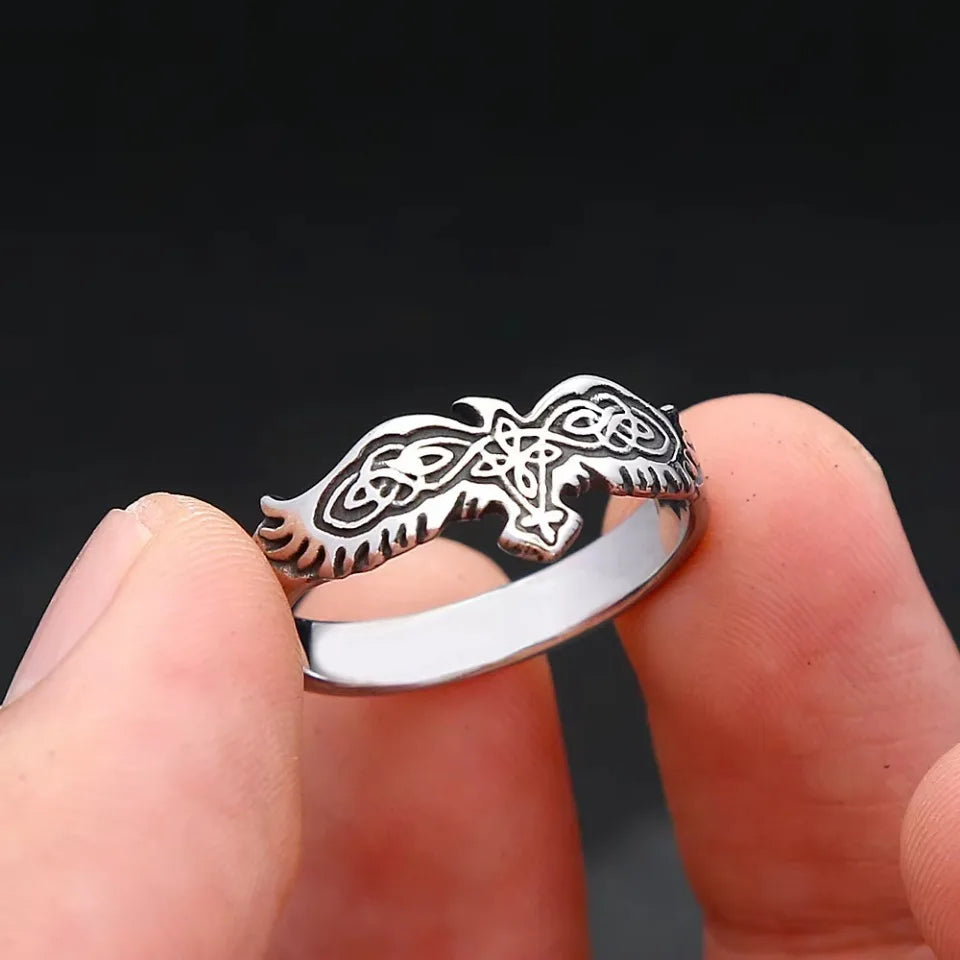Y2K Silver Eagle Ring