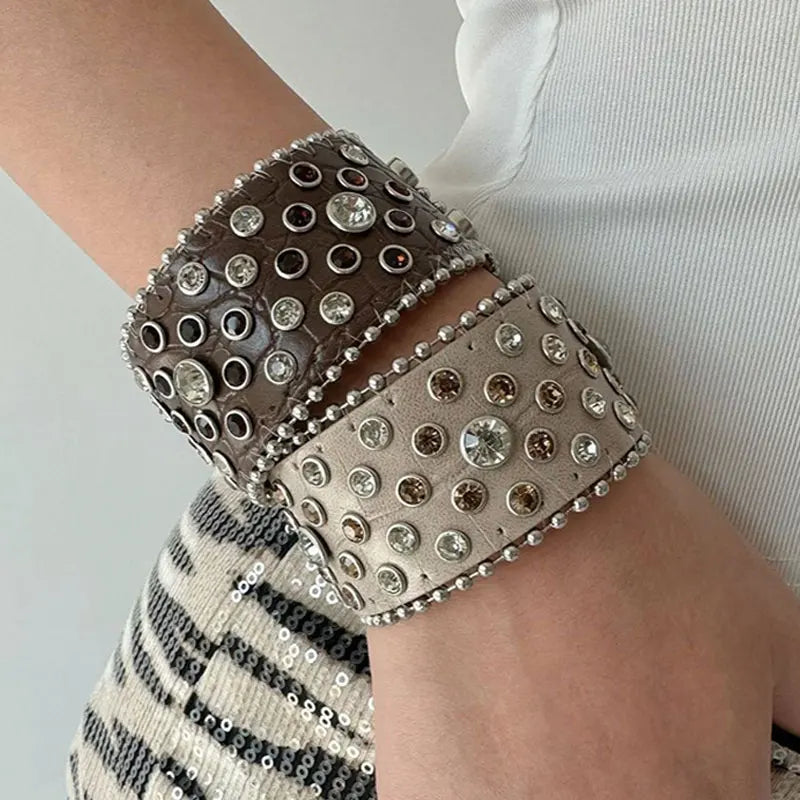 Y2K Rhinestone Snap Bracelet