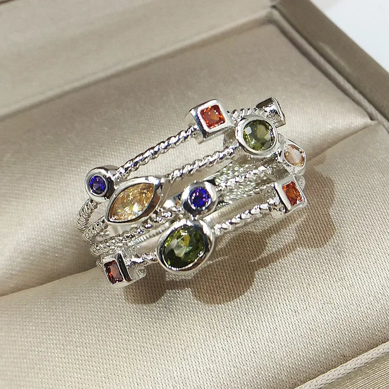 Y2K Gemstone Silver Ring