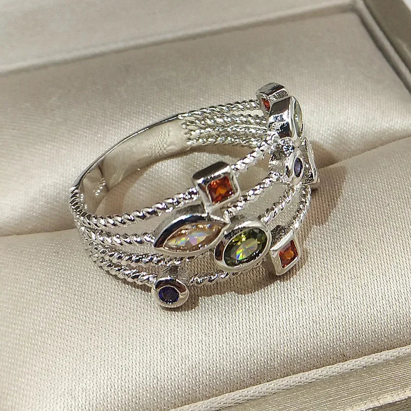 Y2K Gemstone Silver Ring