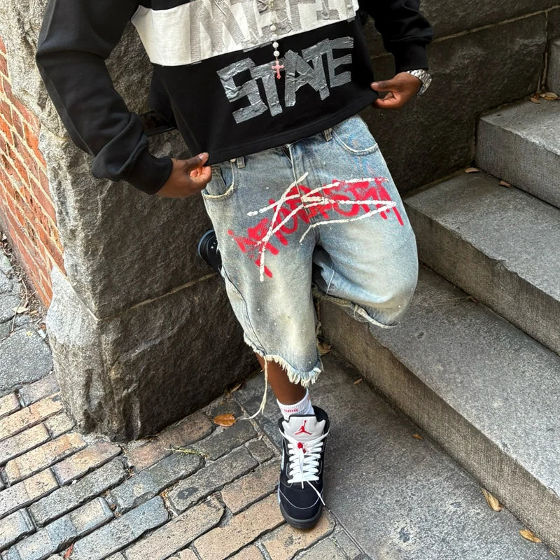 Y2K Graffiti Denim Jorts