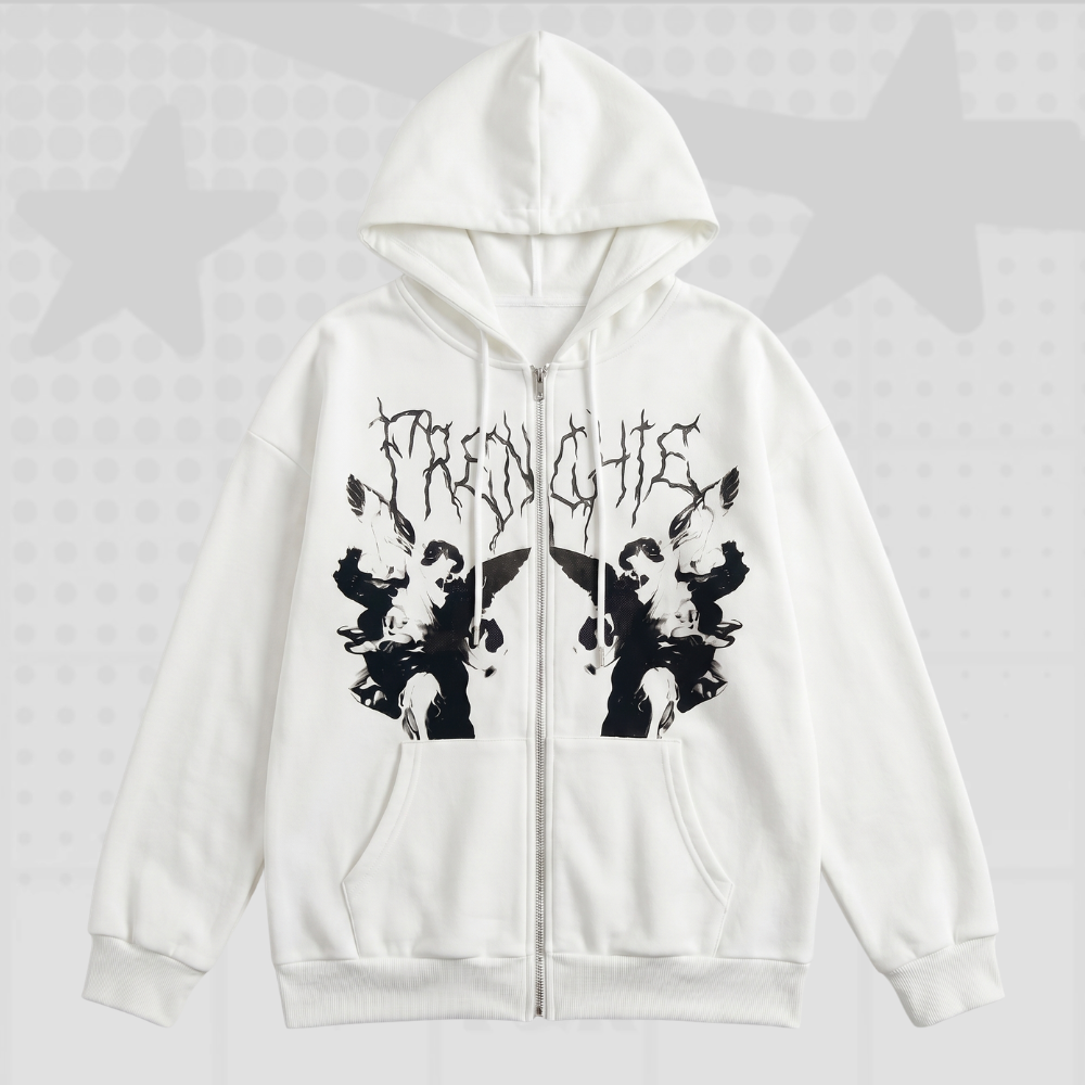 Y2K Punk Graphic Zip Up Hoodie