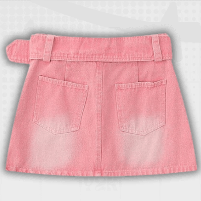 Belted Y2K Denim Skirt