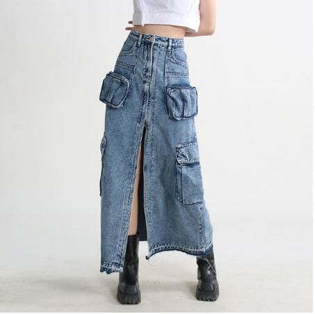 Cargo Y2K Denim Skirt