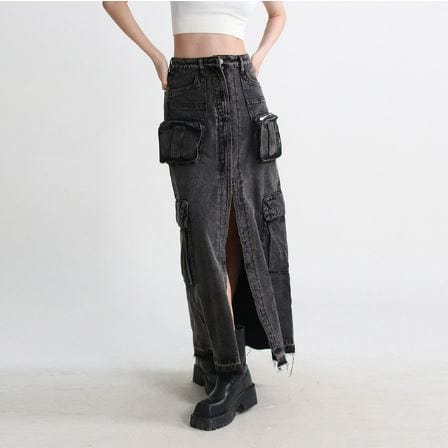 Cargo Y2K Denim Skirt