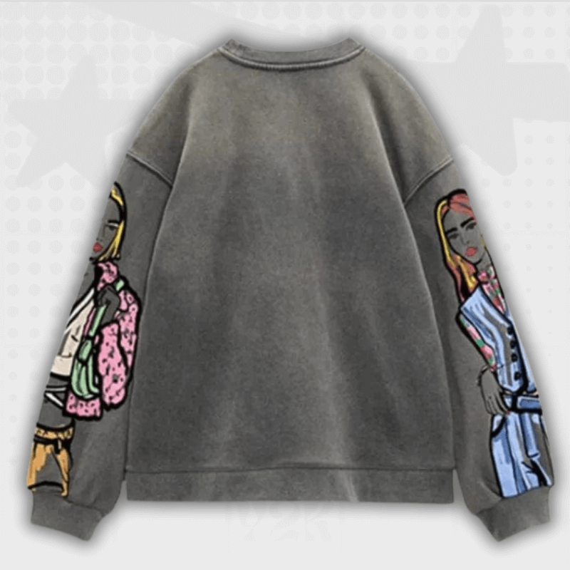 Cartoon Print Y2K Sweatshirt