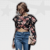 Chic Long Sleeve Crop Top Y2K