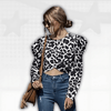 Chic Long Sleeve Crop Top Y2K