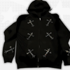 Cross Zip Up Hoodie Y2K