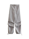 Gray Y2K Parachute Pants