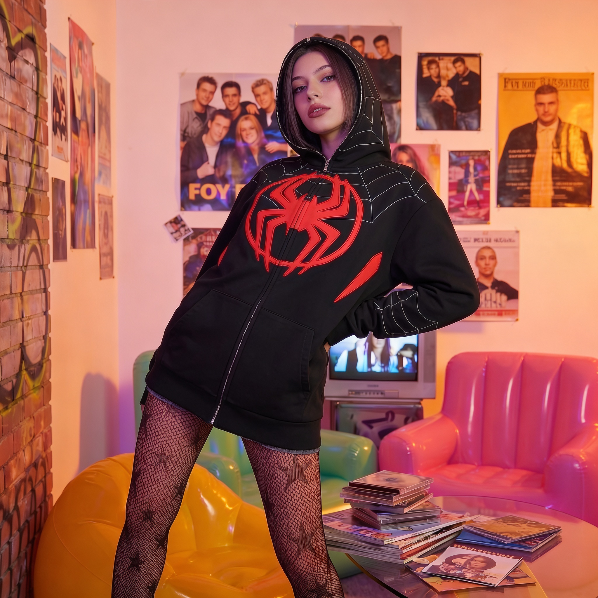 Spider Y2K Full Zip Hoodie