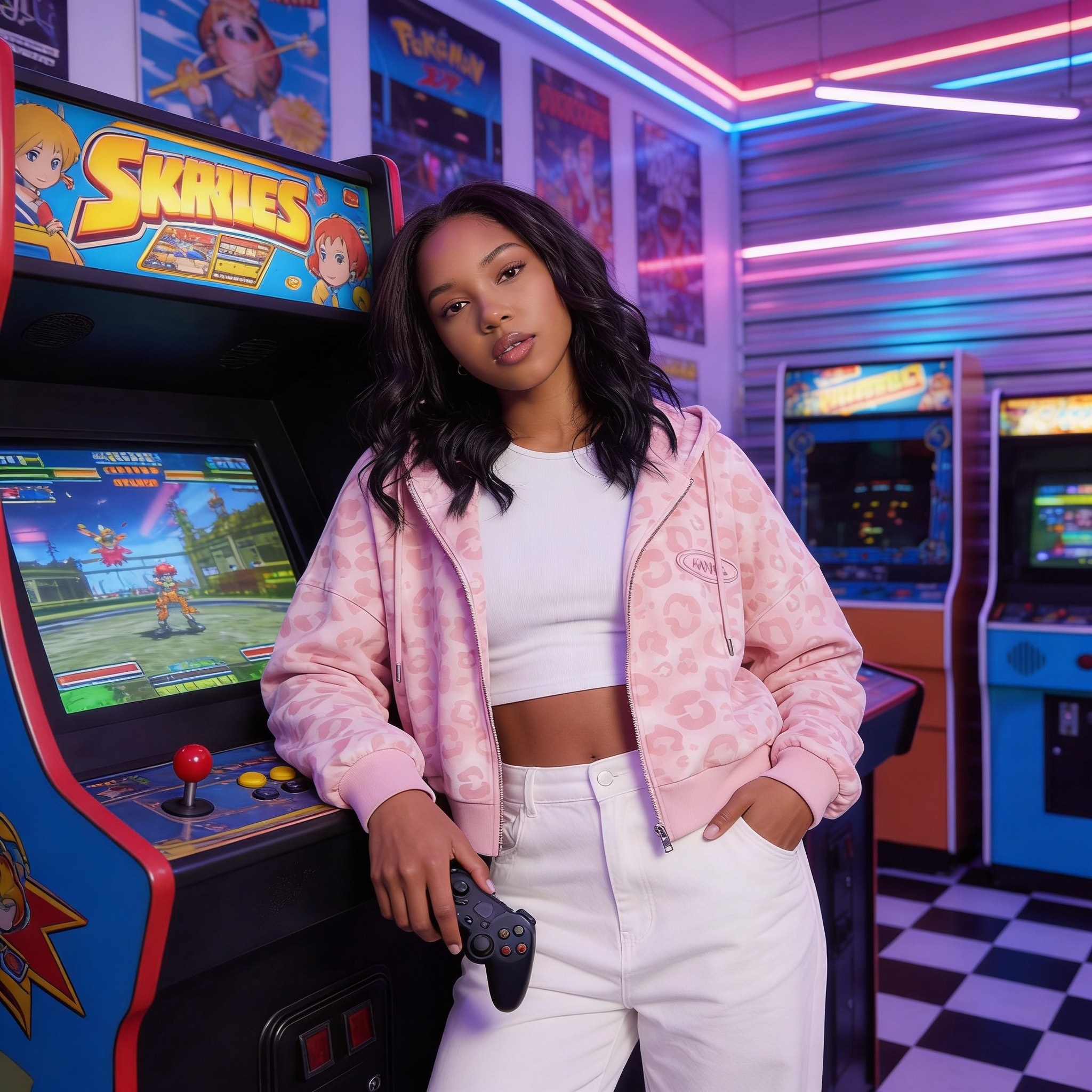 Pink Full Zip Hoodie Y2K