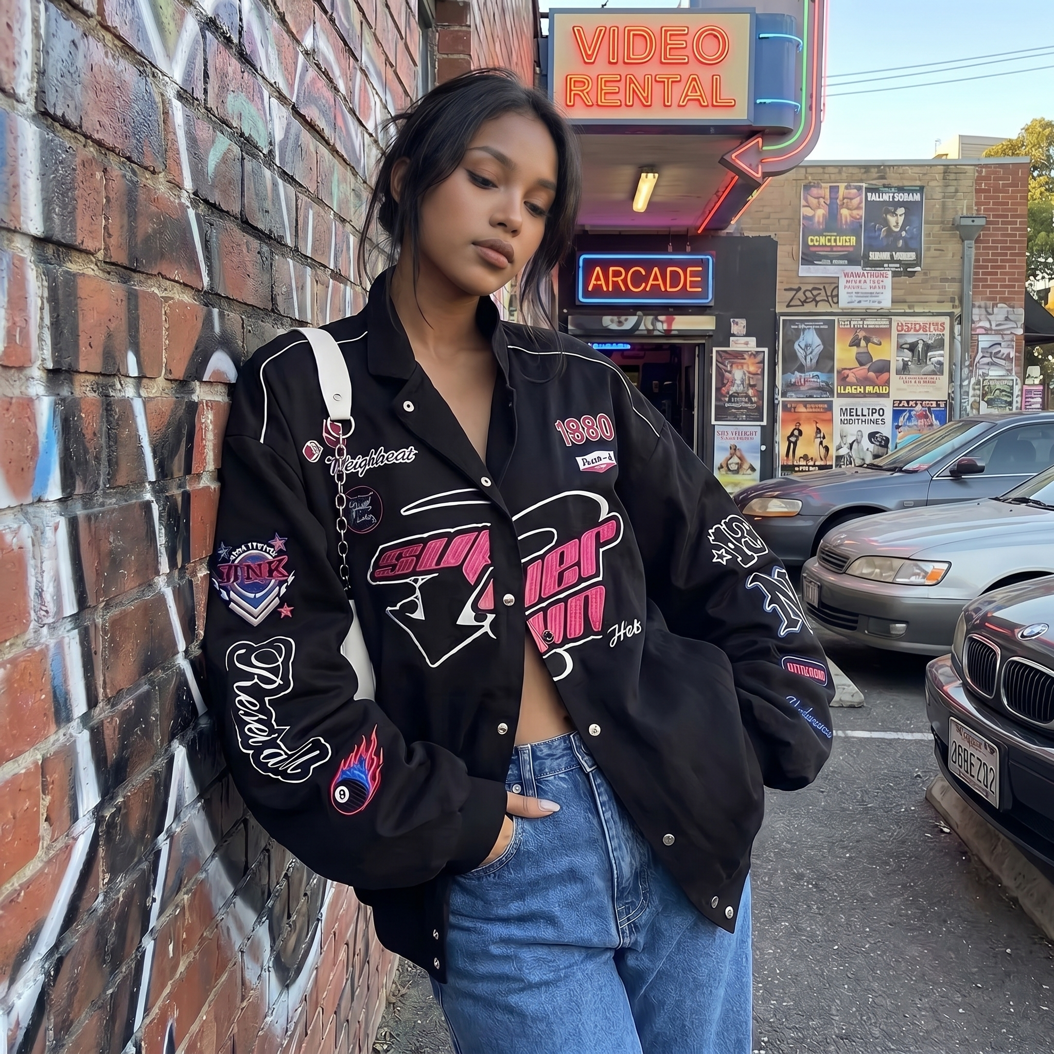 Plus Size Varsity Y2K Jacket