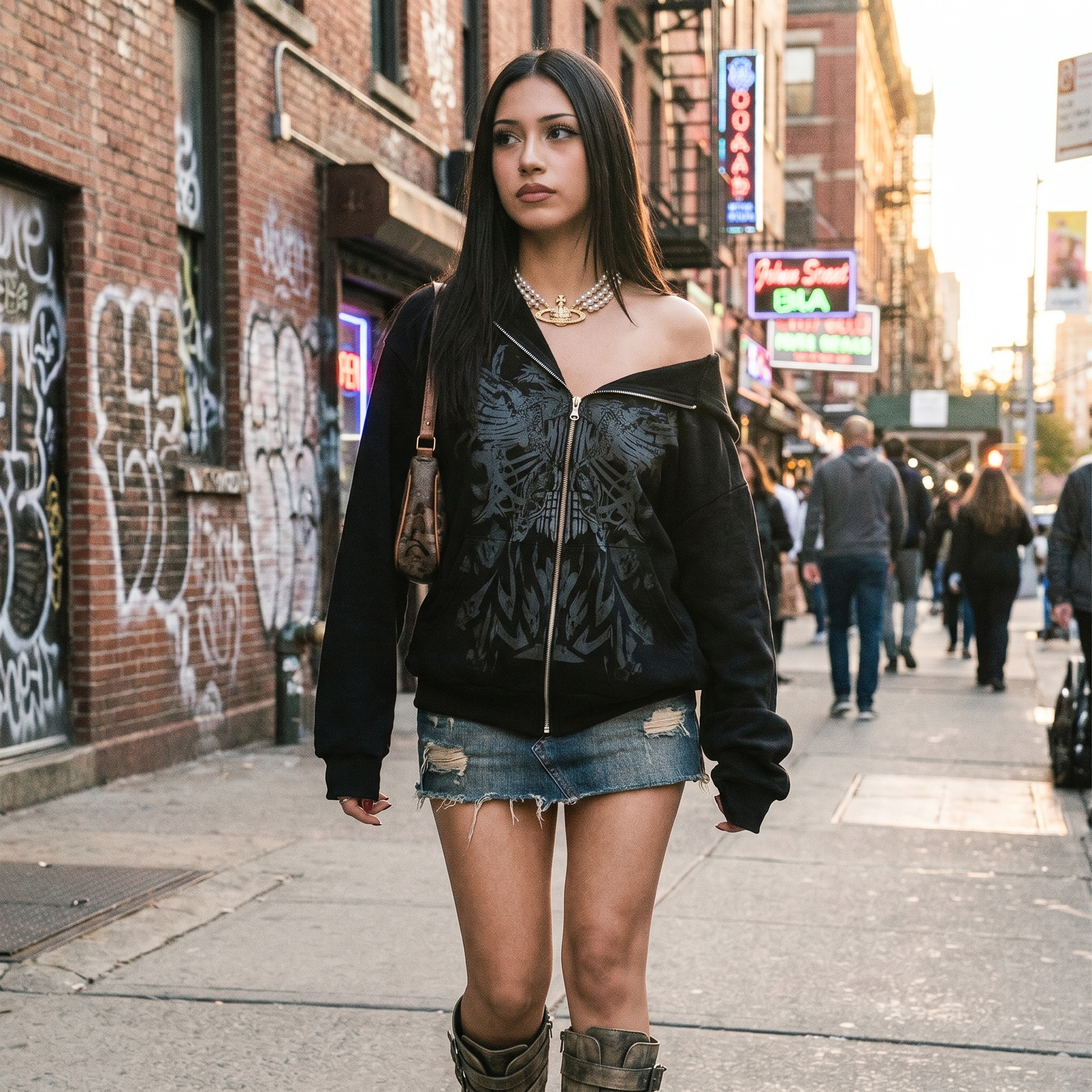 Women's Y2K Vintage Zip Up Hoodie