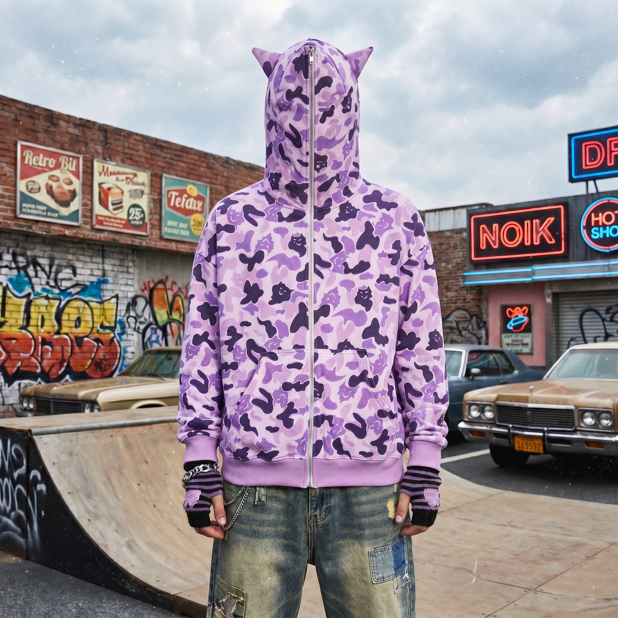 Y2K Demon Vintage Hoodie