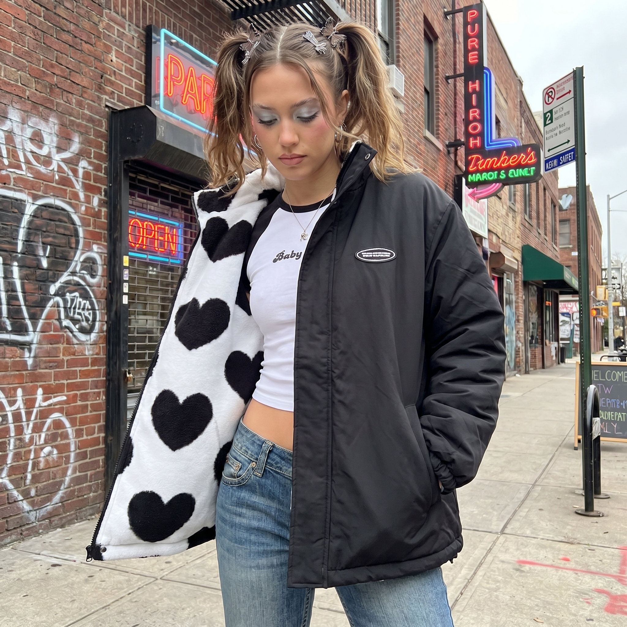 Oversized Y2K Plush Coat