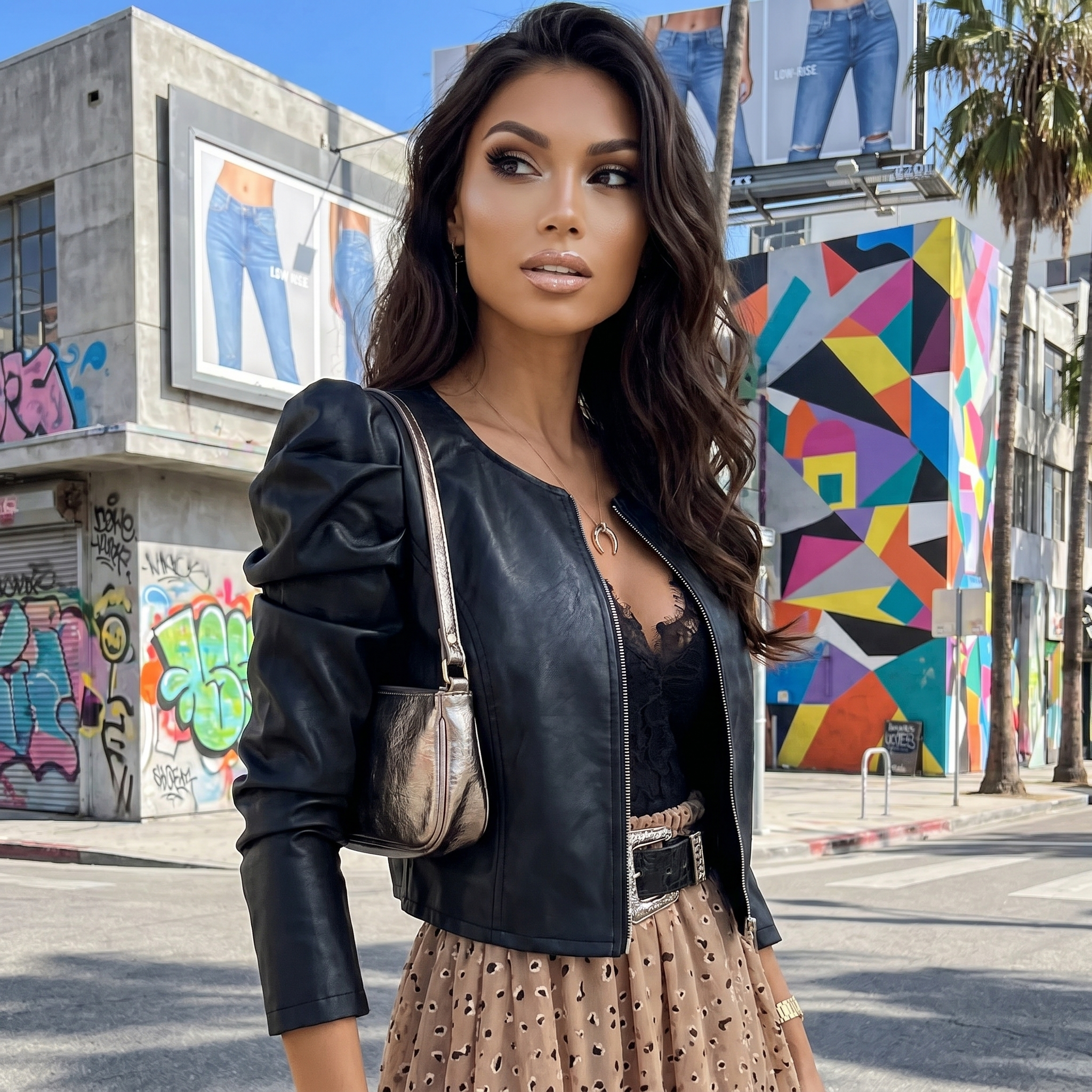 Black Y2K Leather Jacket