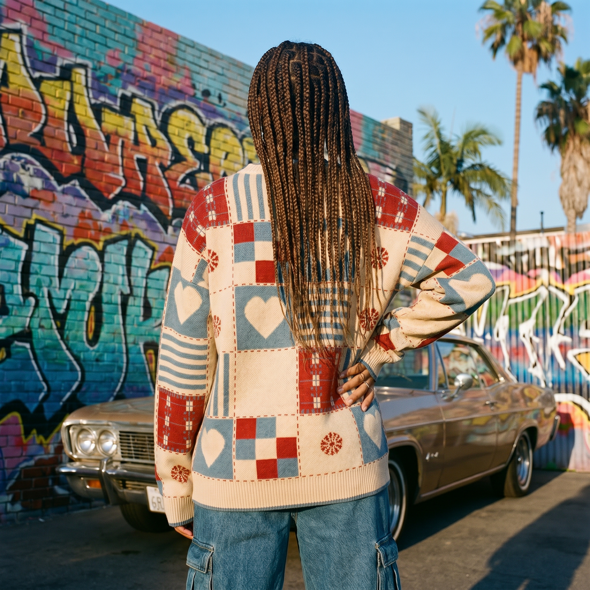 Oversized Heart Sweater Y2K