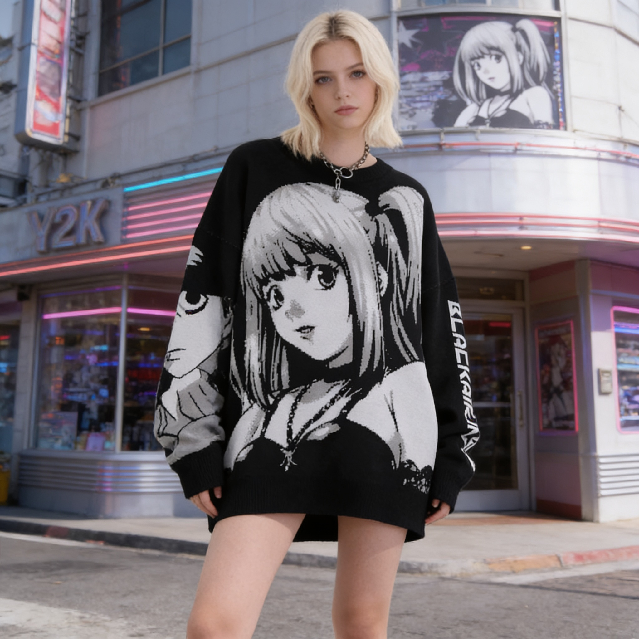 Anime Y2K Oversized Sweater