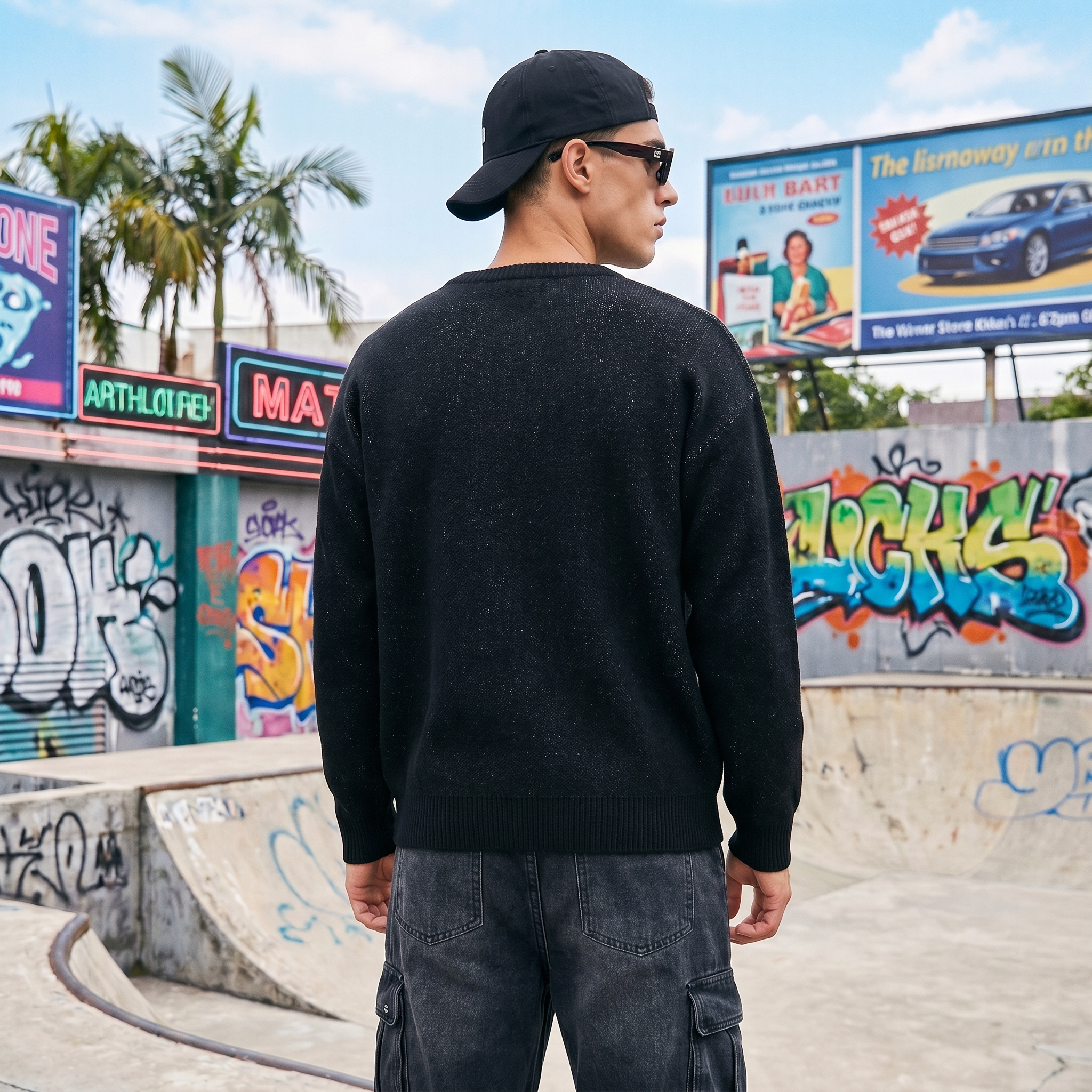 Round Neck Knitted Men's Pullover