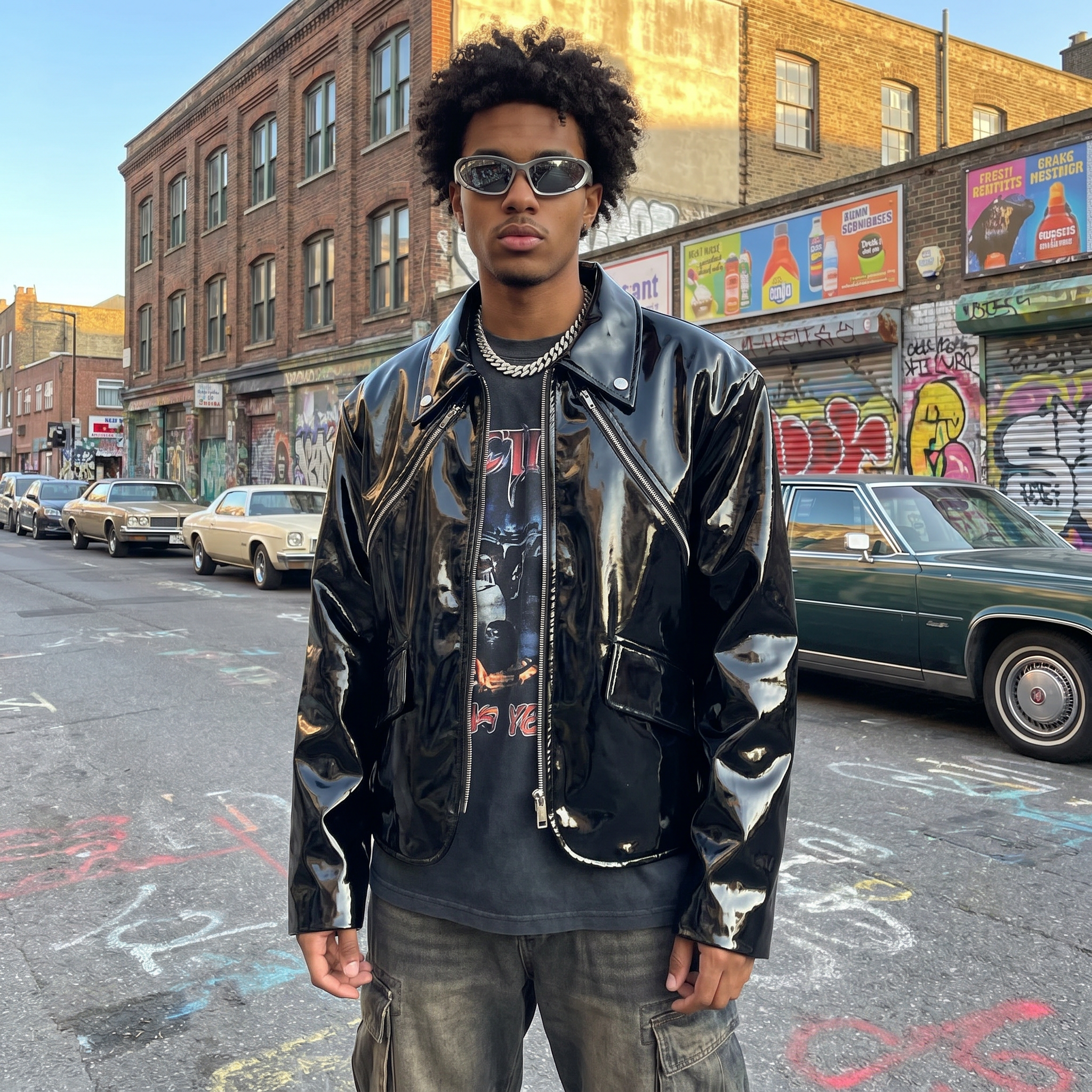 Faux Leather Y2K Jacket