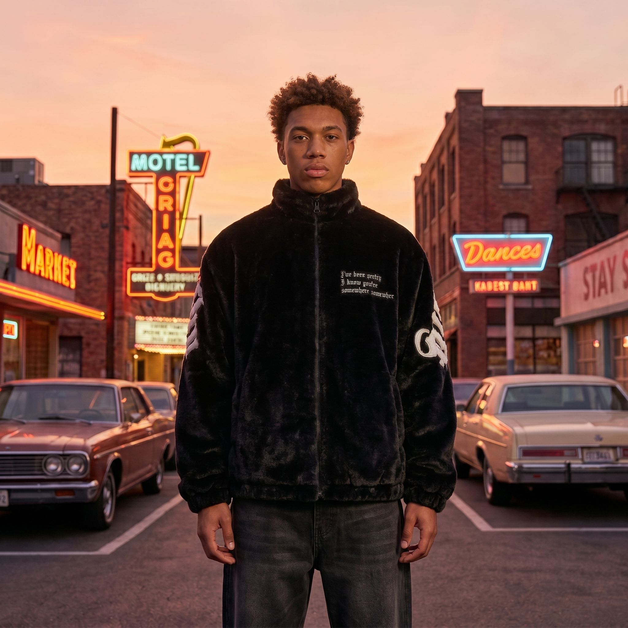 Fleece Mens Winter Y2K Jacket