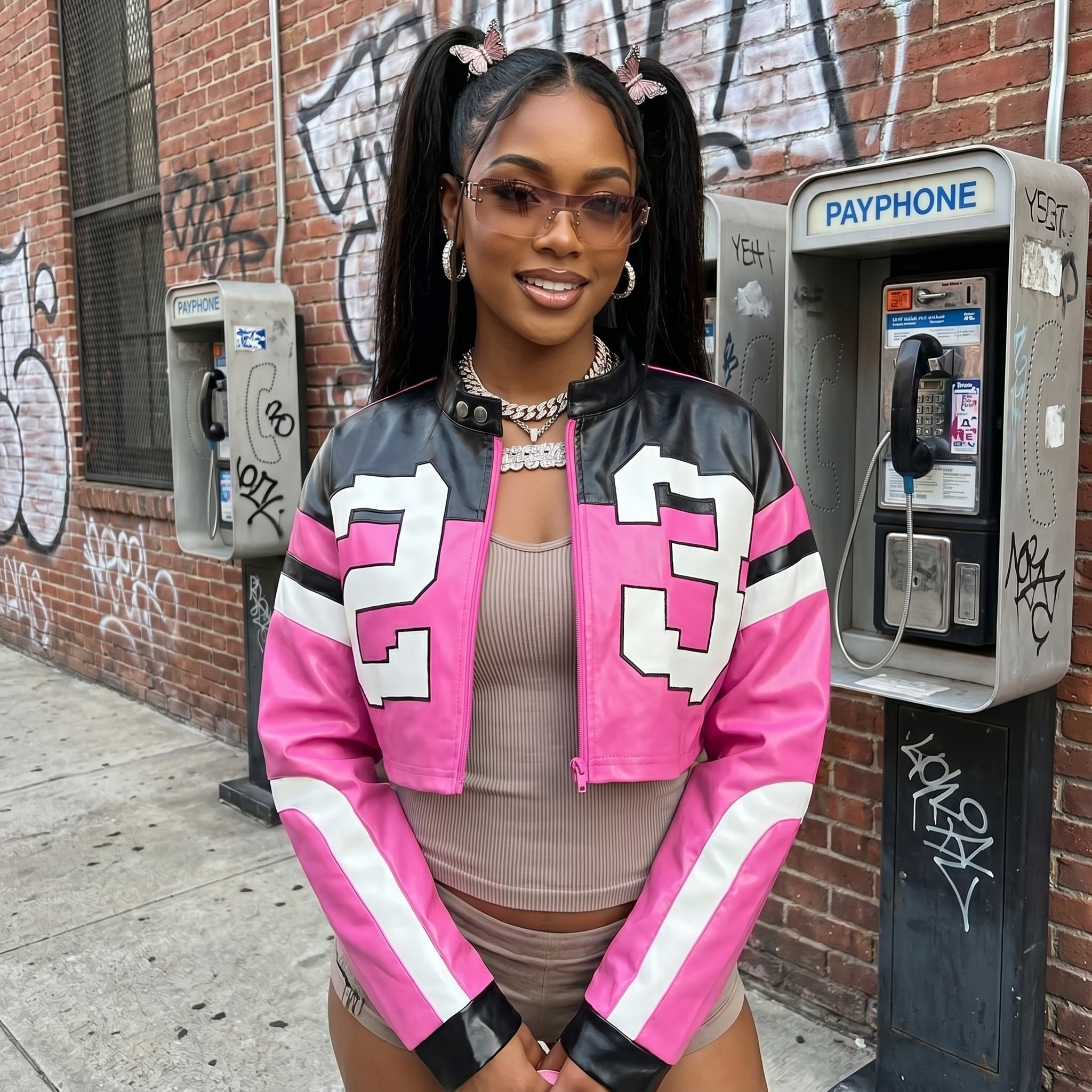 Racing Style Cropped Jacket