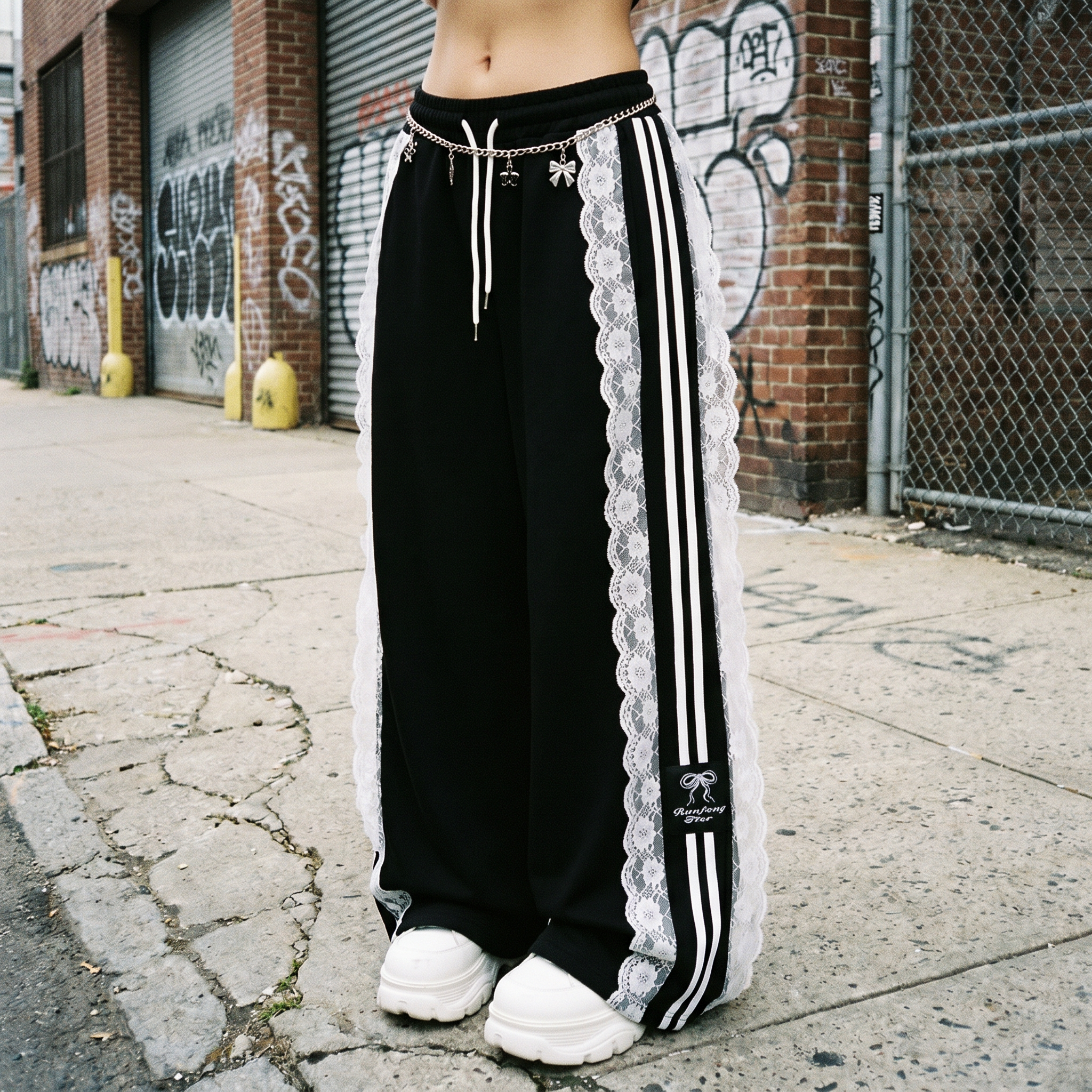 Lace Patchwork Casual Pants
