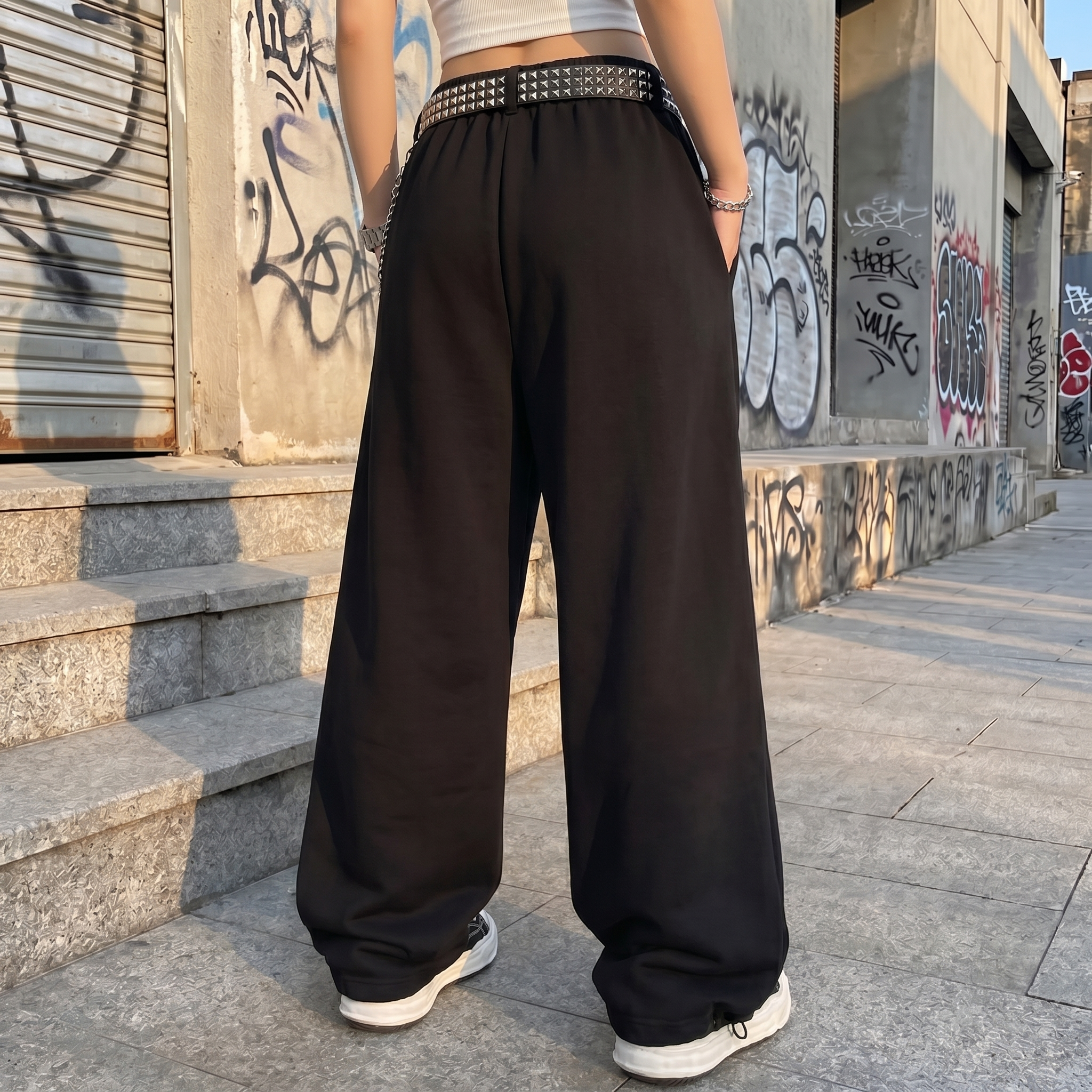Stars Print Y2K Wide Leg Pants
