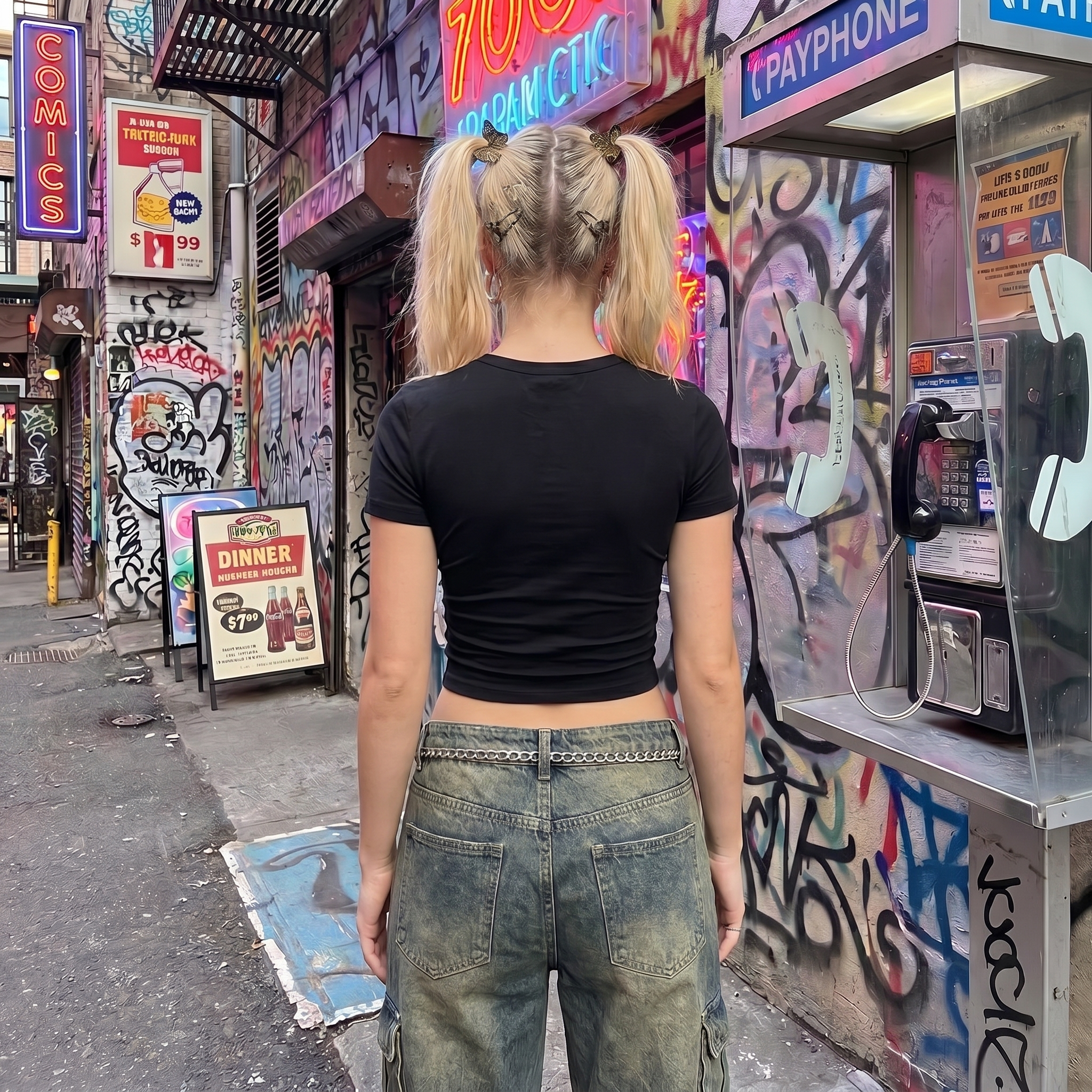 Spider Print Y2K Crop Top