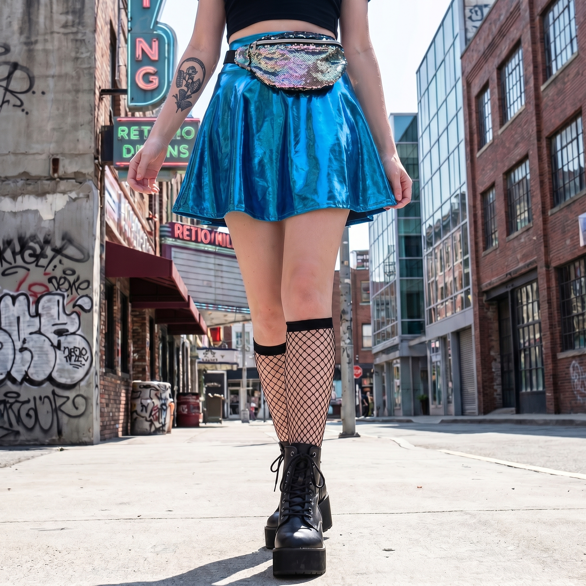 High Waist Y2K Leather Skirts