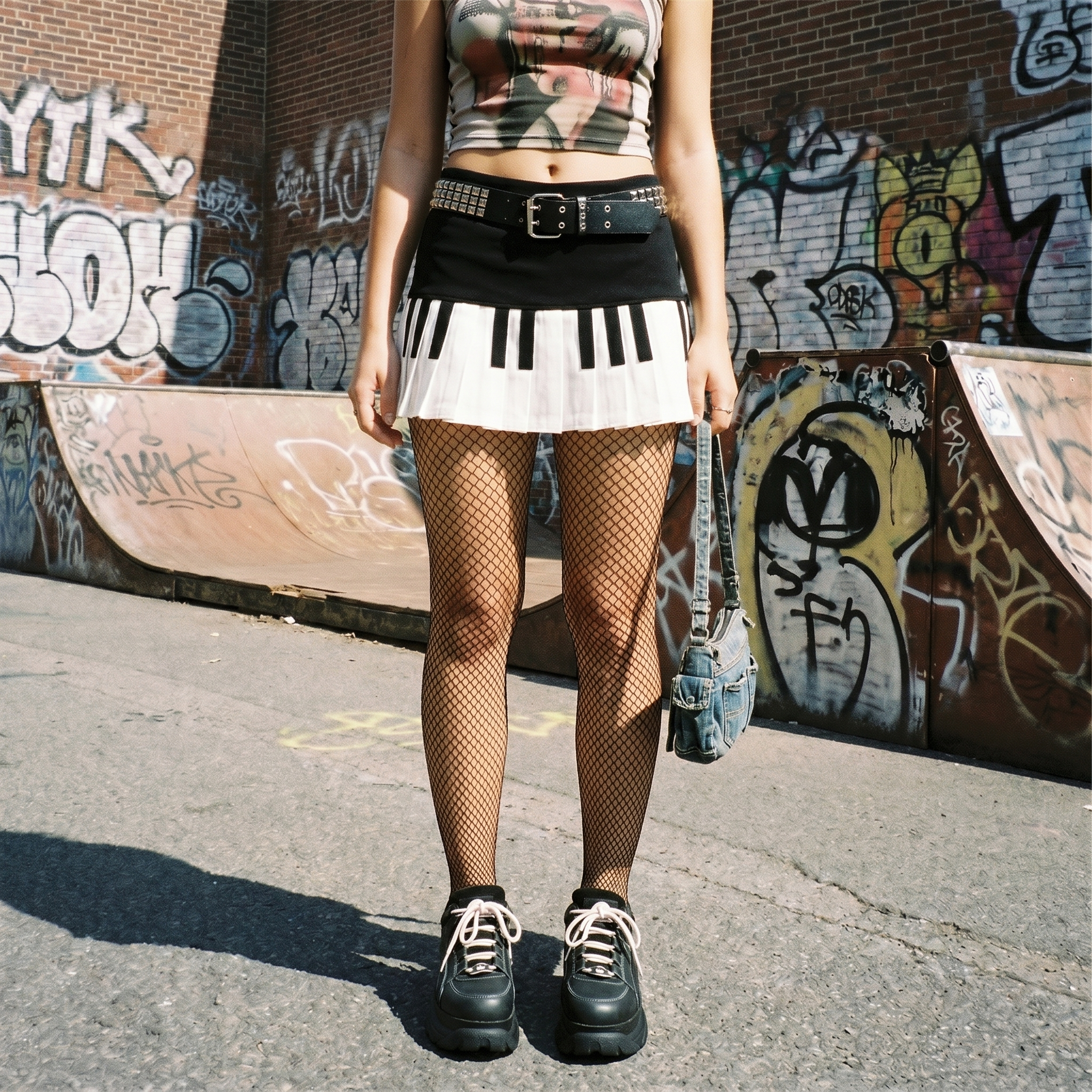 Y2K Piano Mini Skirt