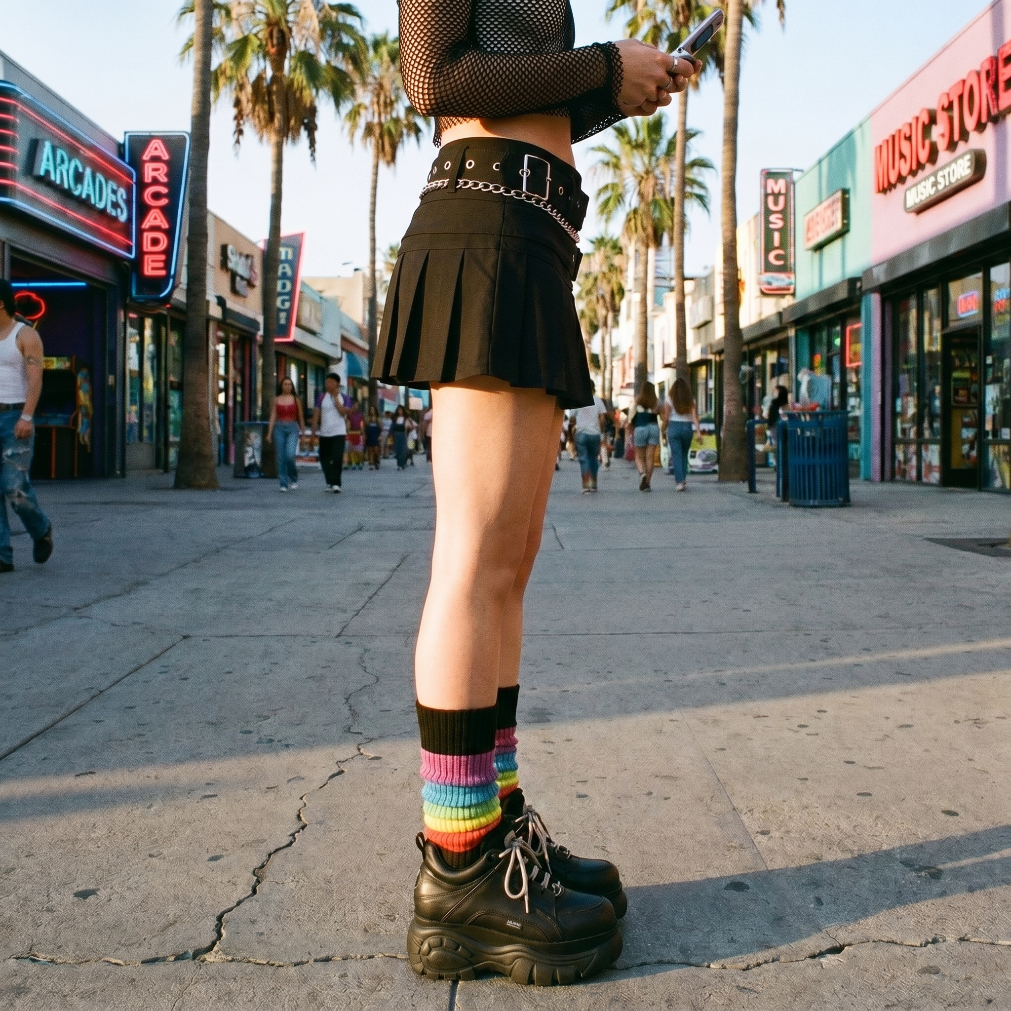 Y2K Double Belt Mini Skirt