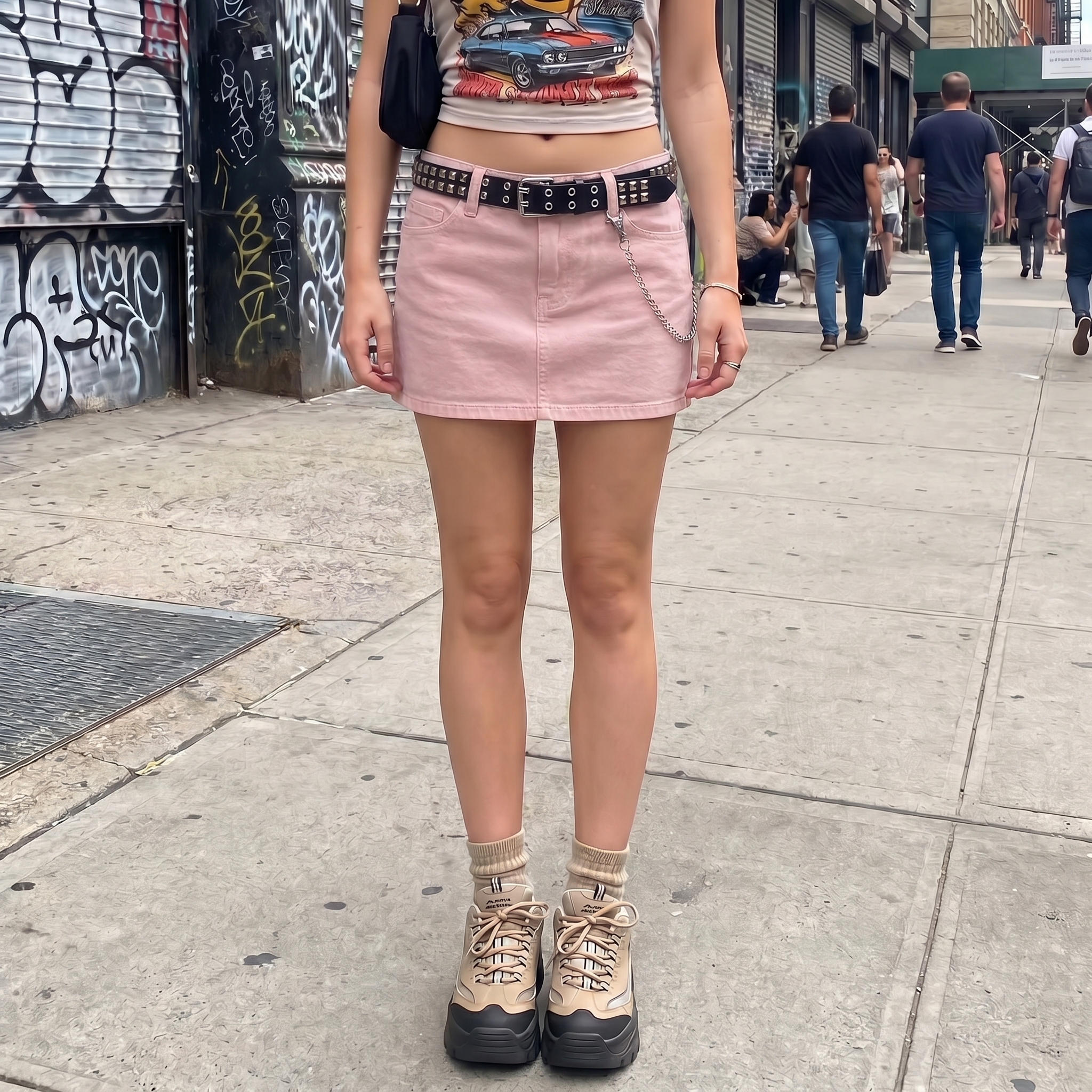 Straigth Cut Streetwear Y2K Skirt