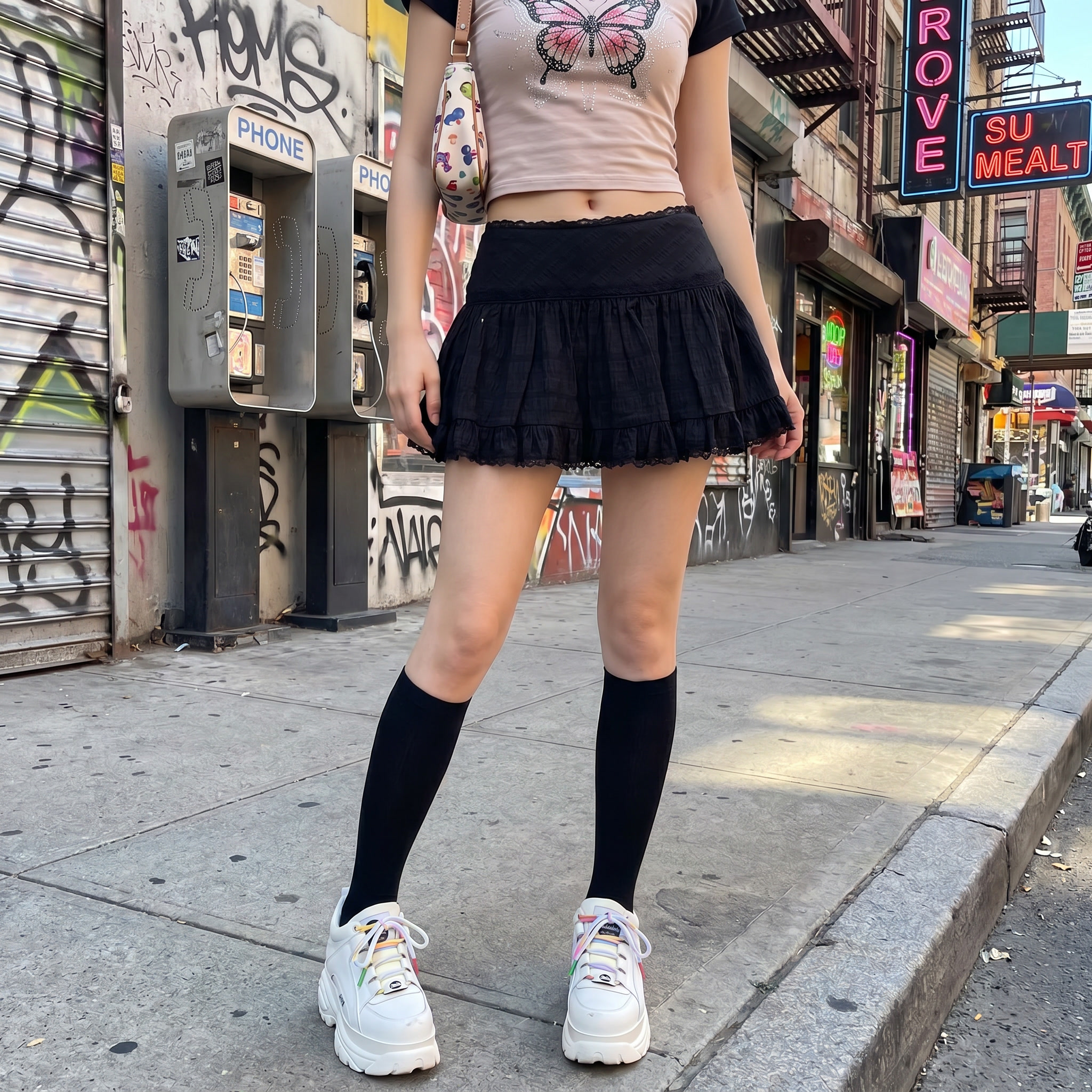 Ruffled Y2K Mini Skirt