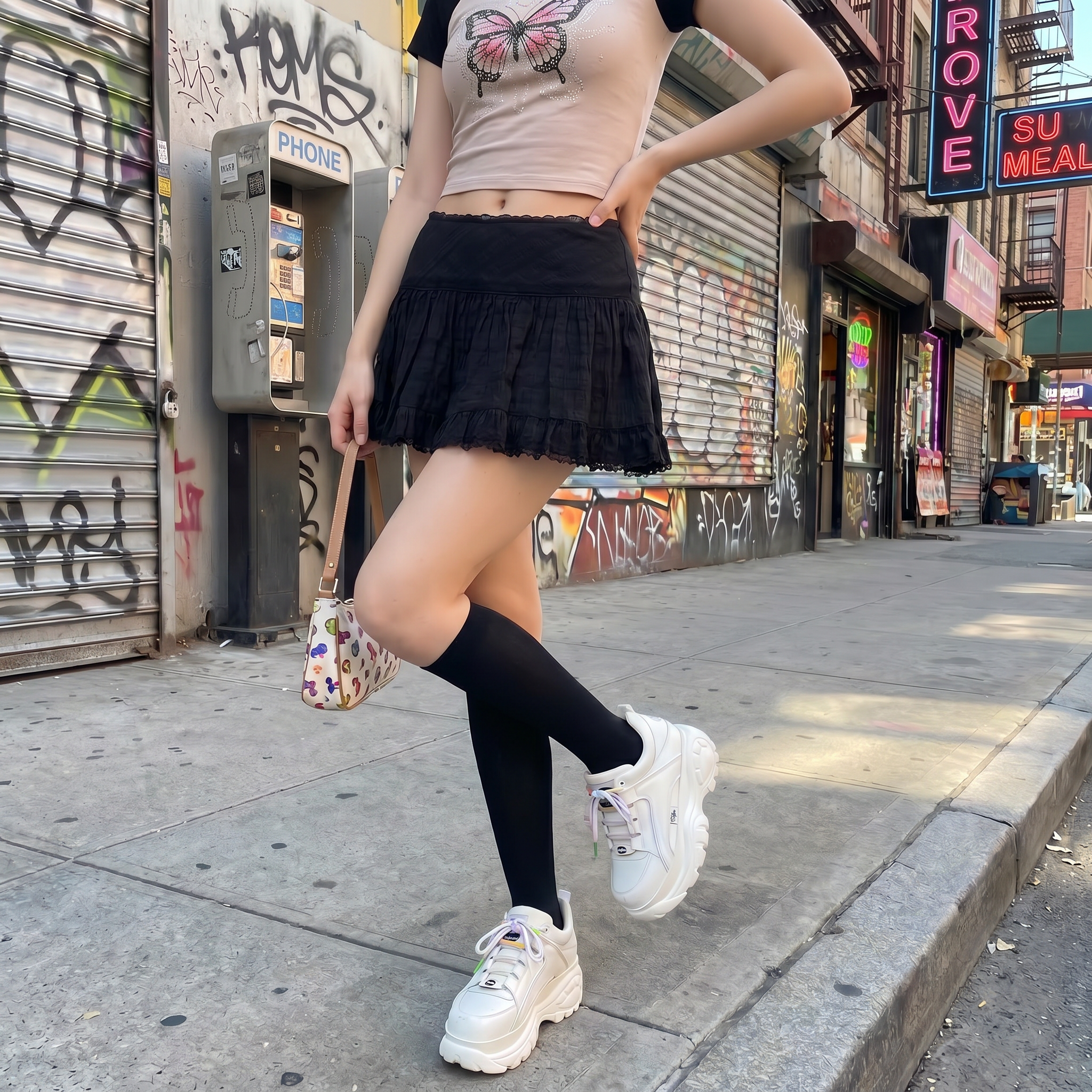 Ruffled Y2K Mini Skirt