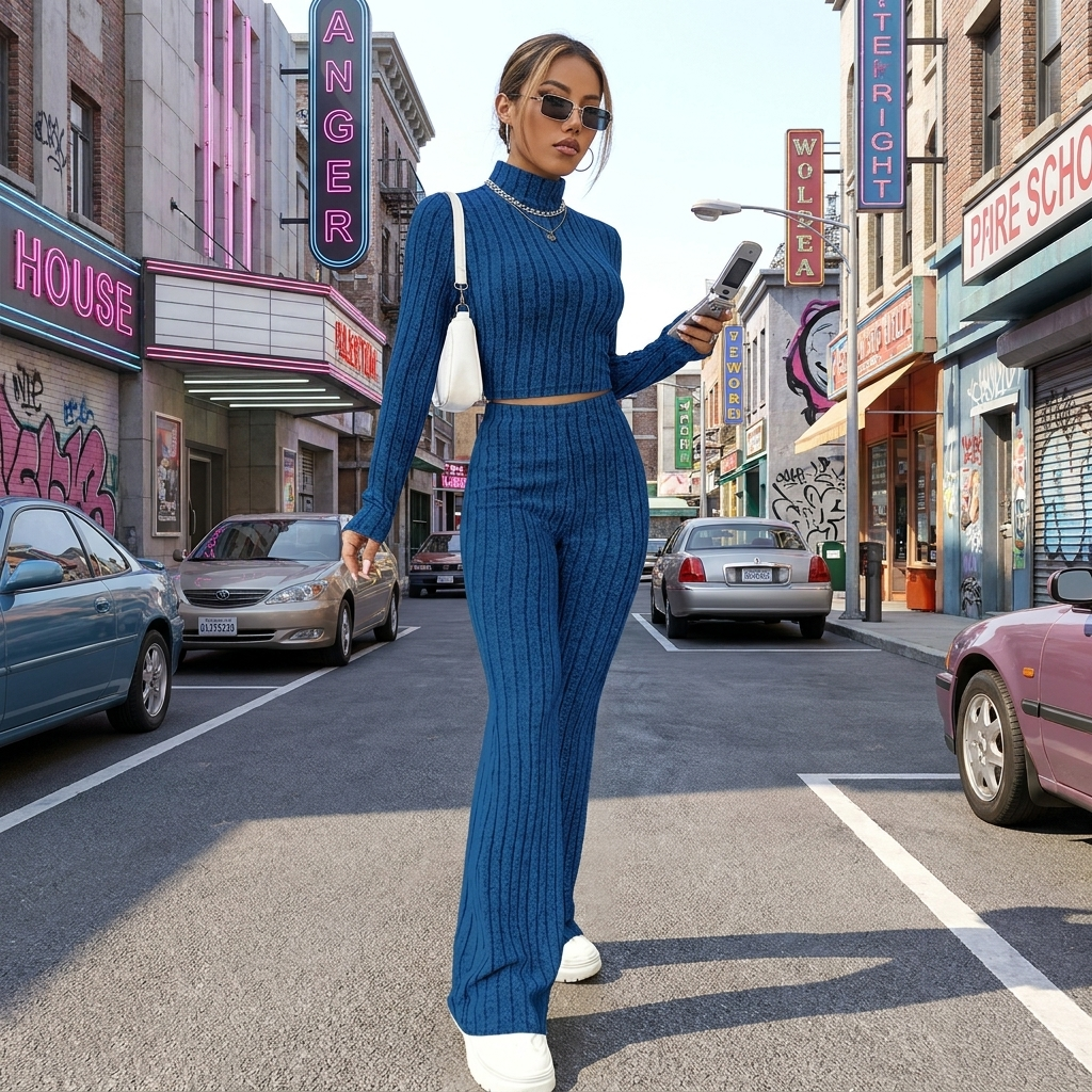 Knitted Bodycon Y2K Tracksuit