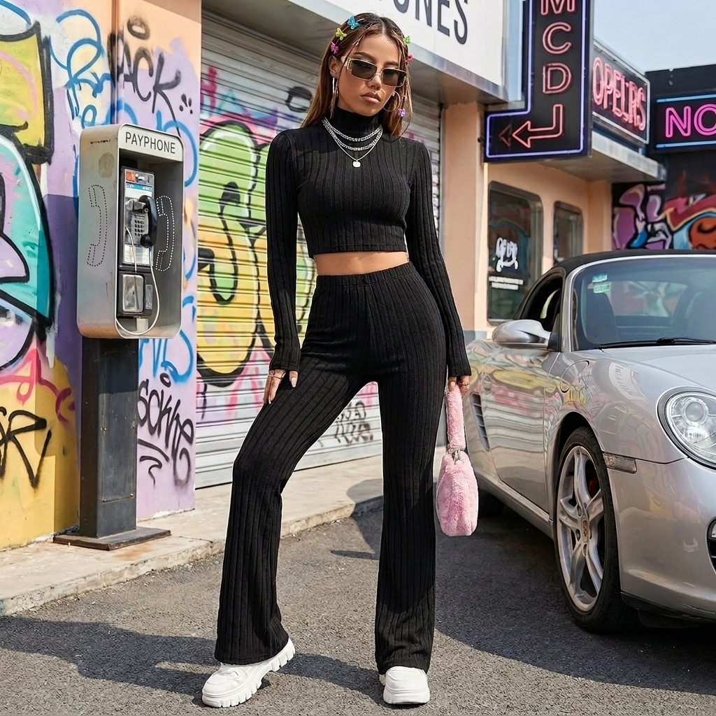 Knitted Bodycon Y2K Tracksuit