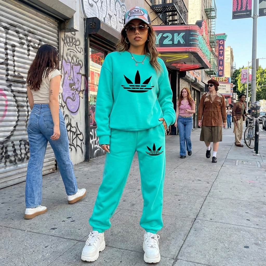 Printed Y2K Style Tracksuit