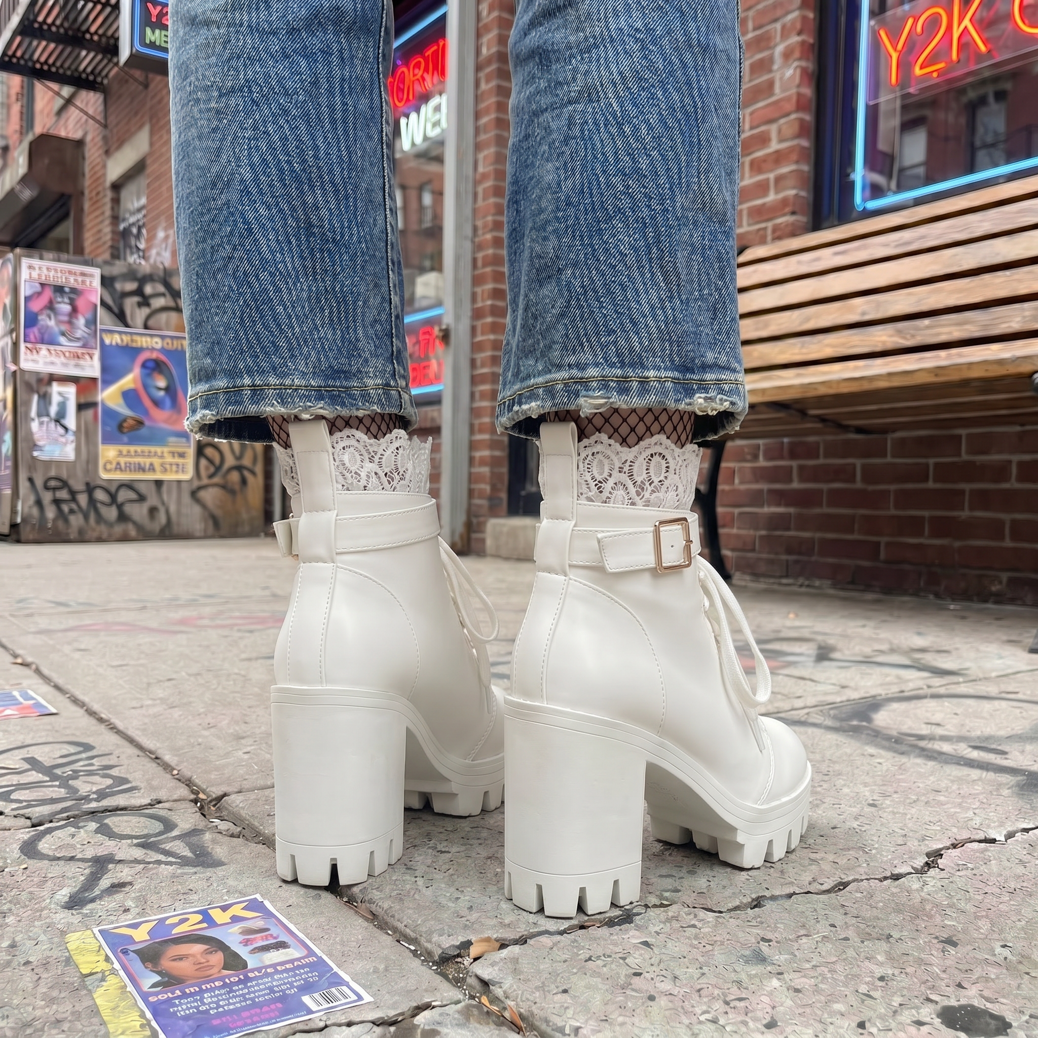 Lace Up Y2K Heeled Boots