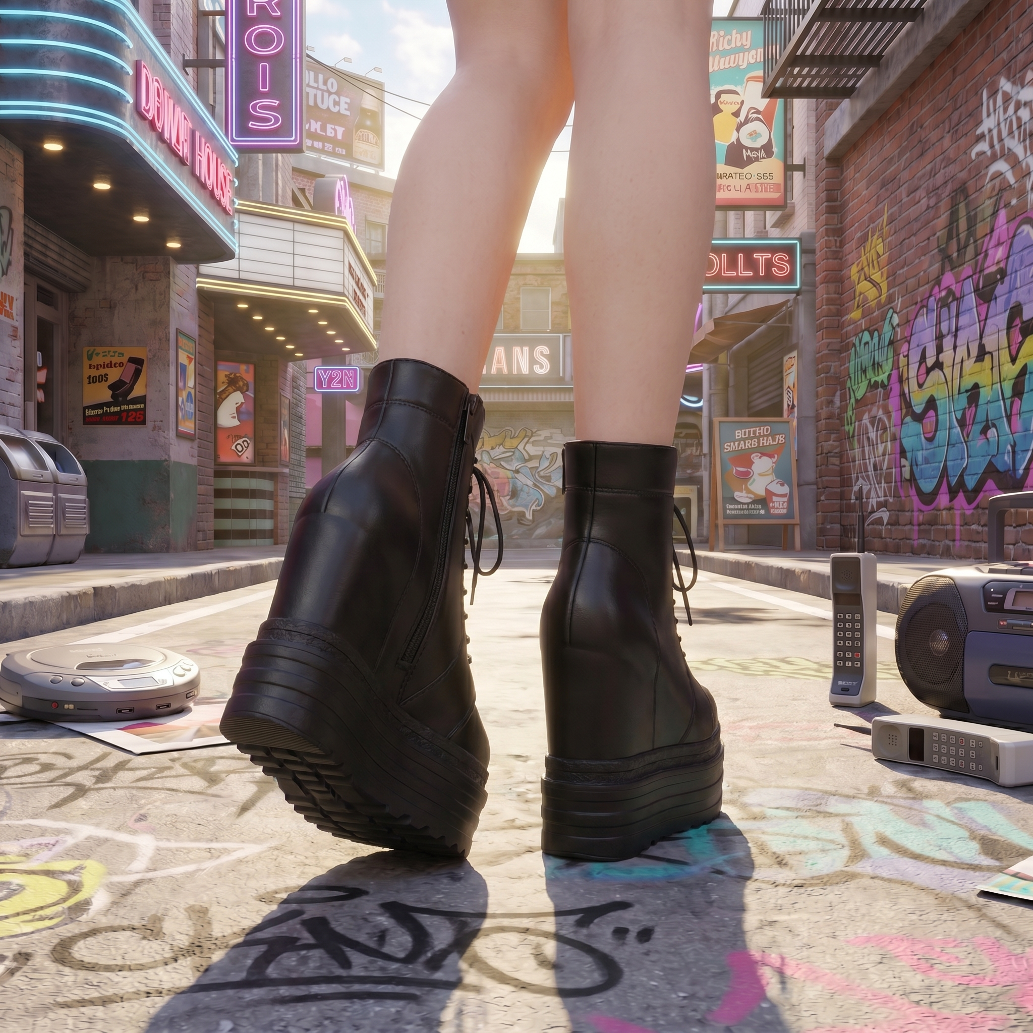 Y2K Platform Wedge Boots