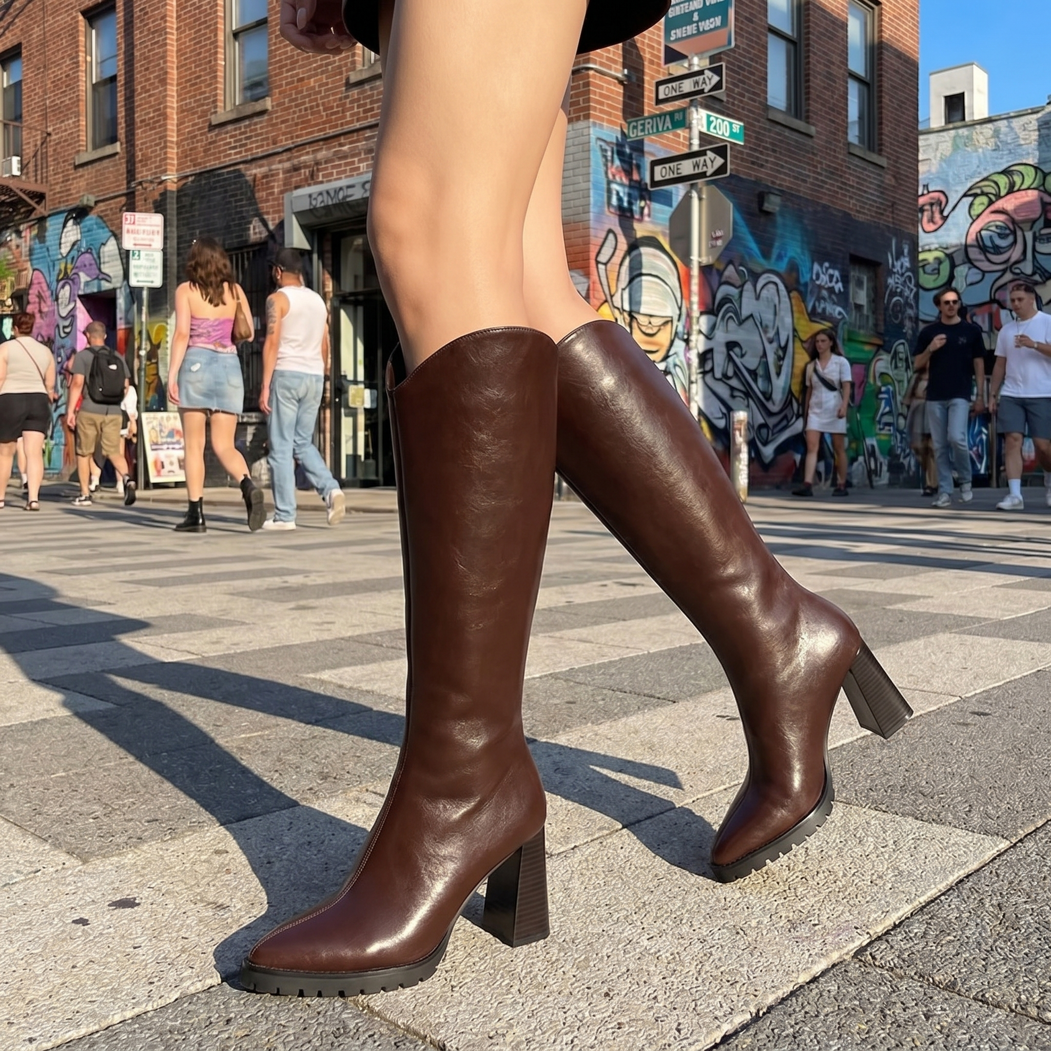 Y2K Knee-High Heeled Boots