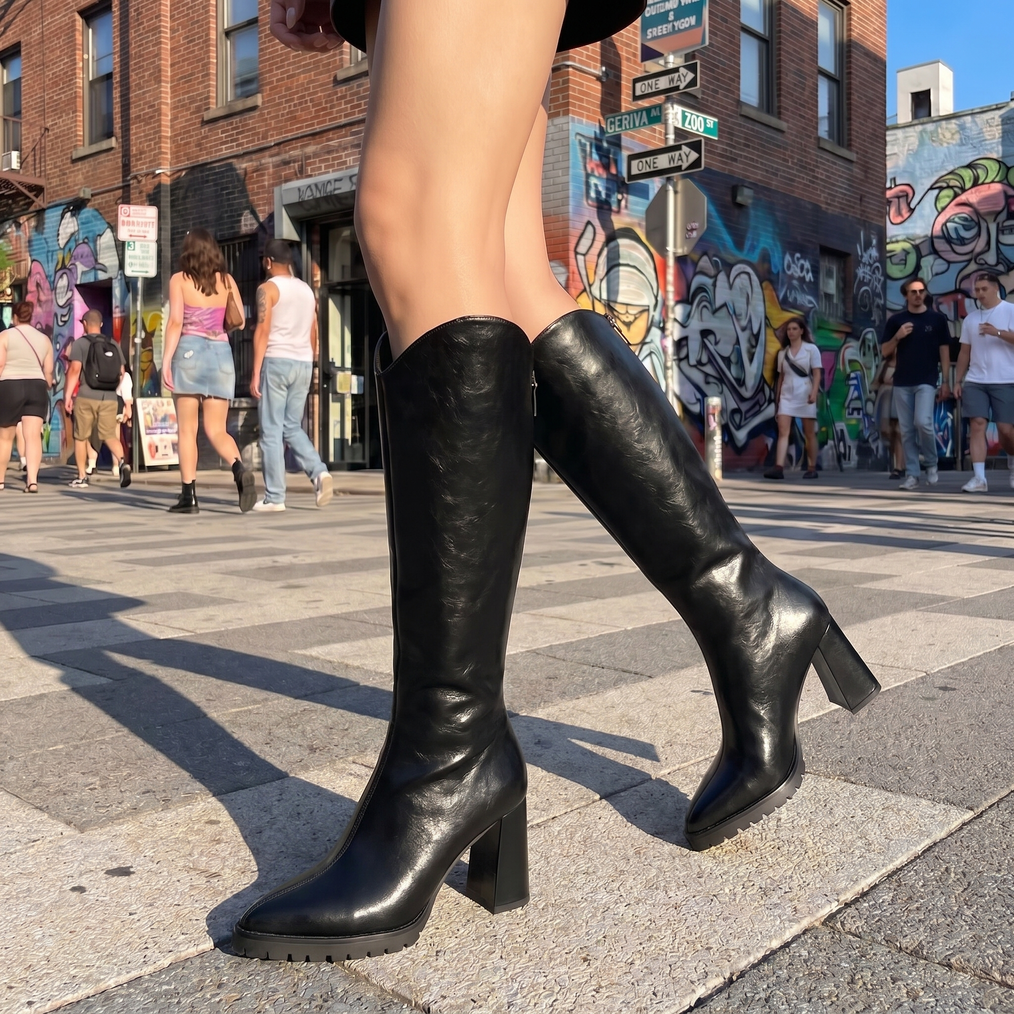 Y2K Knee-High Heeled Boots