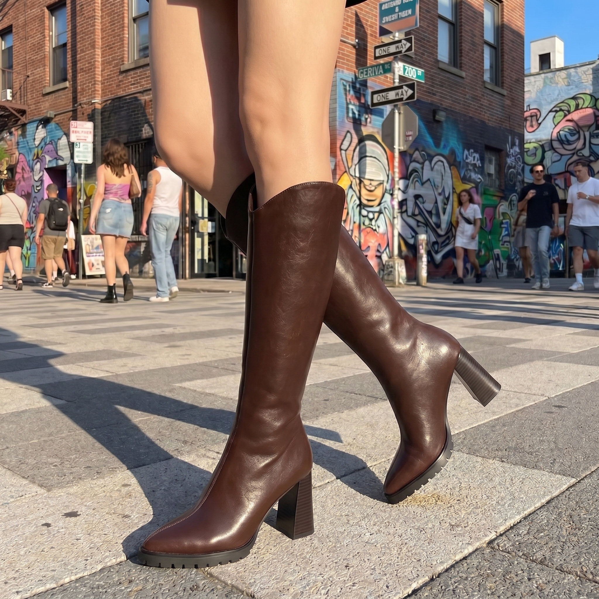 Y2K Knee-High Heeled Boots