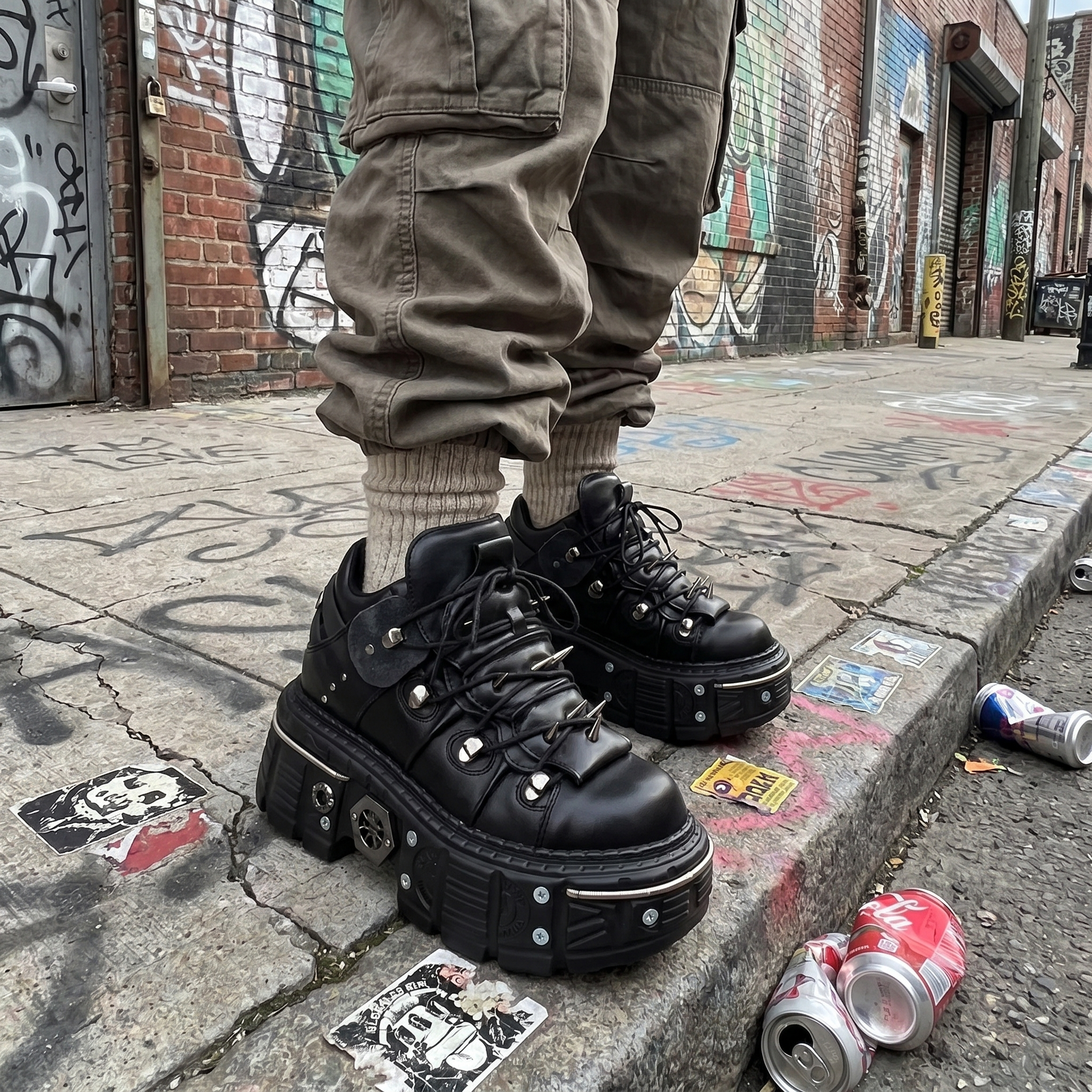 Cyberpunk Spike Platform Sneakers