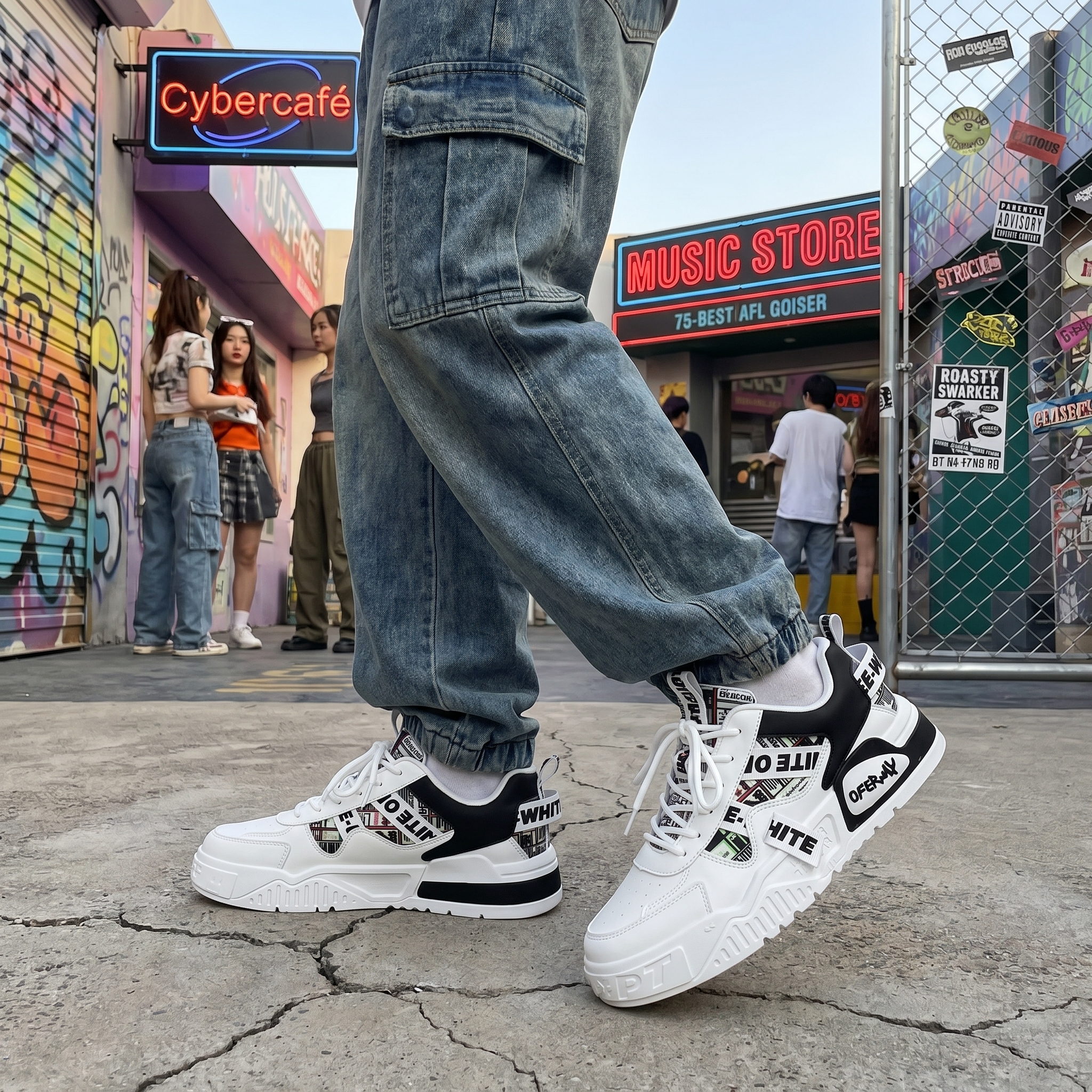 Y2K Fashion Leather Sneakers