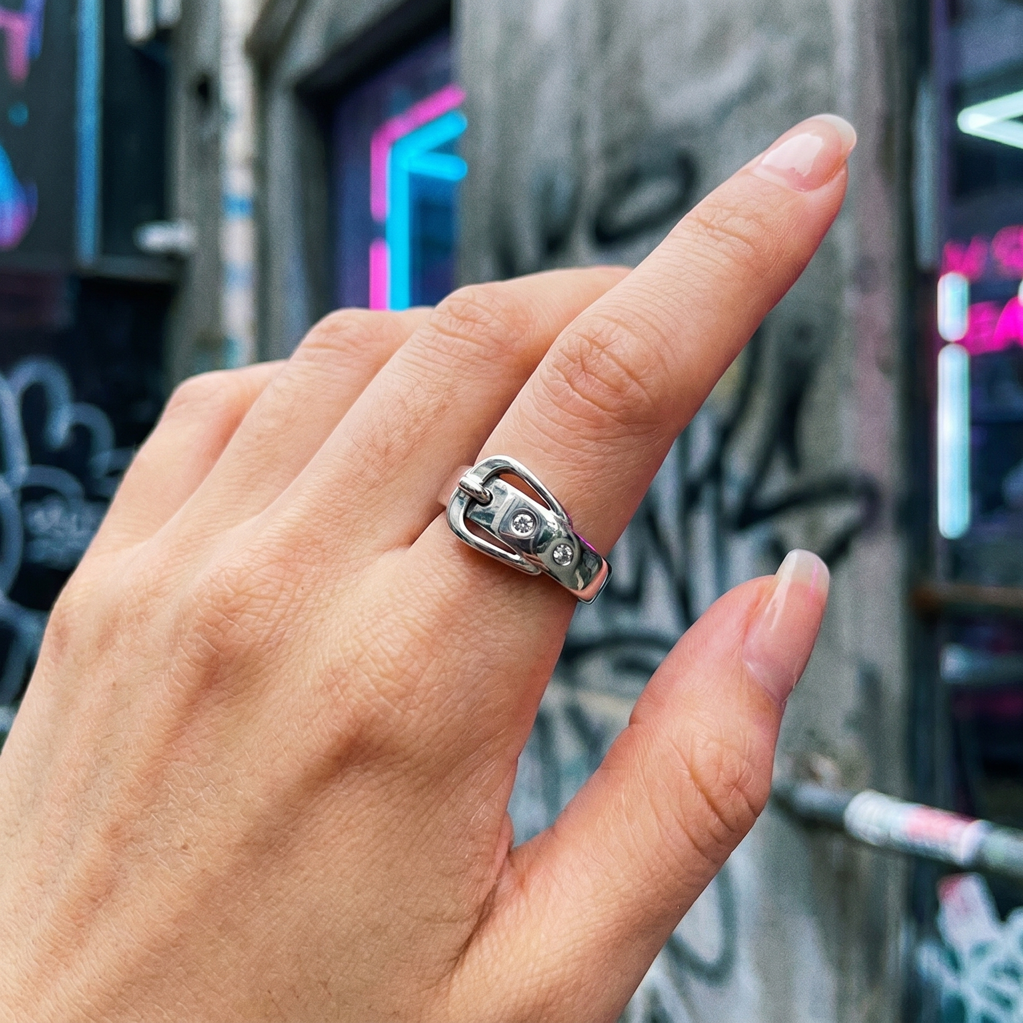 Silver Belt Adjustable Rings